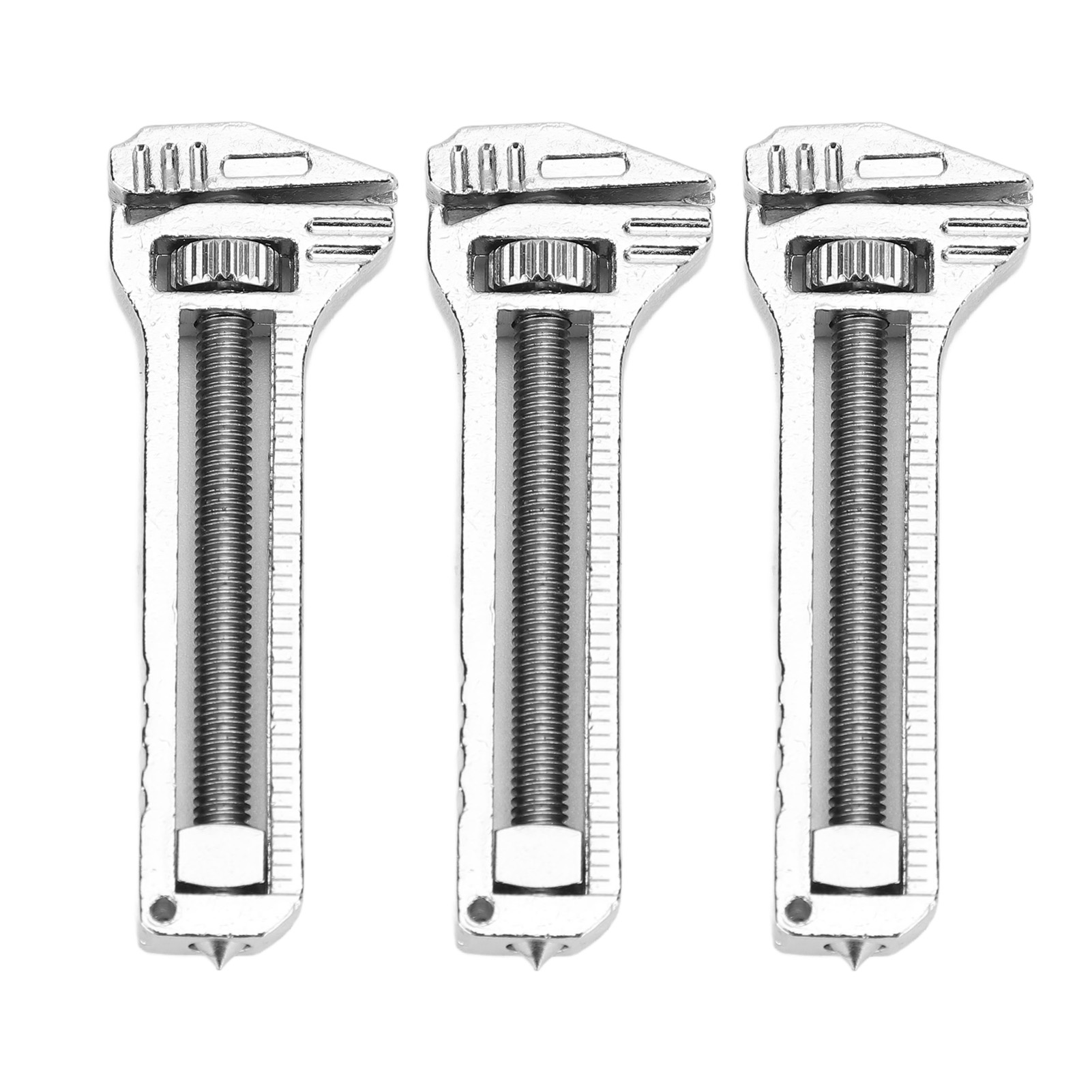 Set Mit 3 Mini-multitools: Verstellbarer Schraubenschlüssel, Multifunktionaler Flaschenöffner, Ideal Für Camping Und Wandern.