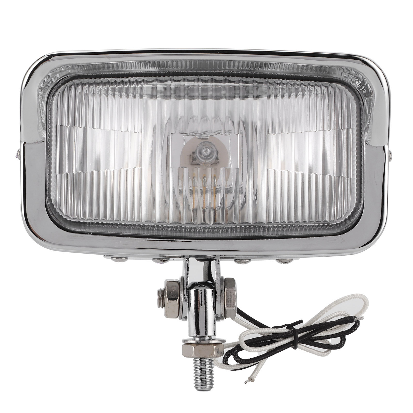 Set Mit 2 Quadratischen Retro-doppeloptik-scheinwerfern, M10-gewinde, Für Motorräder Und Quads