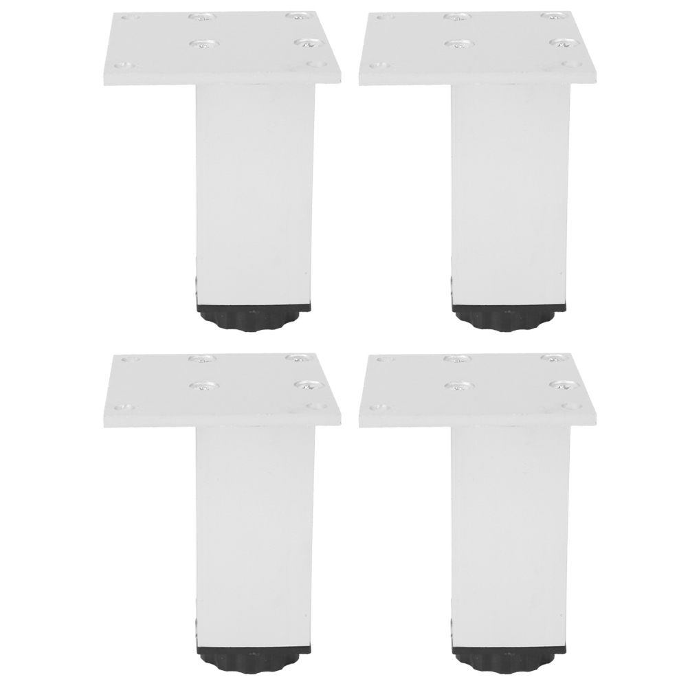 Set Mit 4 Verstellbaren Quadratischen Möbelfüßen Aus Aluminiumlegierung Für Schränke, Tische Und Sofas (100 Mm Quadratische Möbelfüße, Oxidiert)