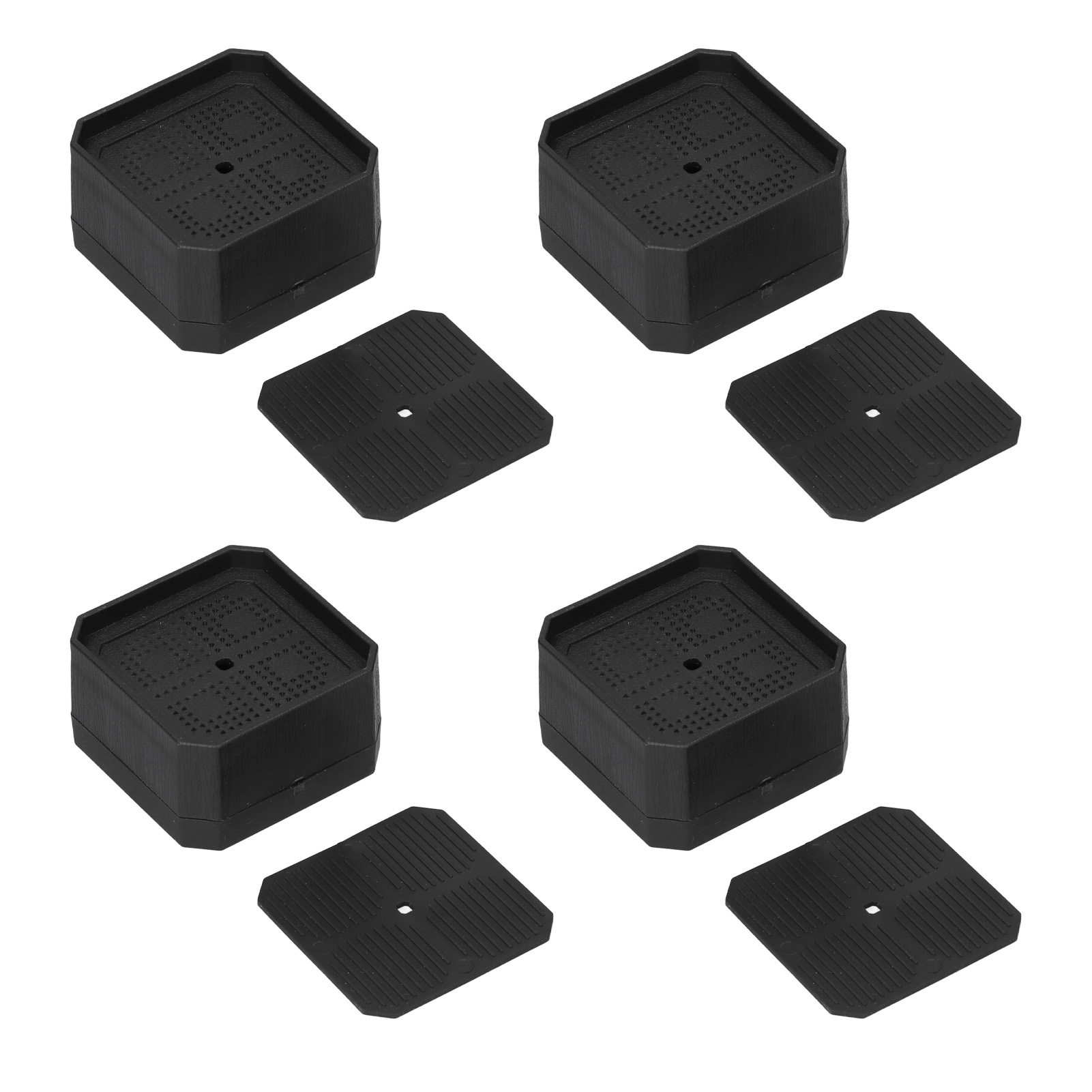 Set Mit 4 Quadratischen, Rutschfesten Gummigleitern Für Möbelfüße (tisch, Stuhl, Kühlschrank), Zur Geräuschreduzierung