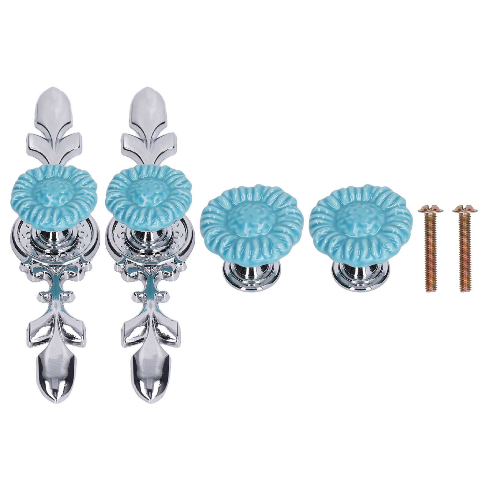 Set Aus 2 Einlochigen Möbelknöpfen Aus Zinklegierung Für Schubladen, Schränke Oder Kommoden, Ideal Zur Möbeldekoration. Modell 1088d Sonnenblume.
