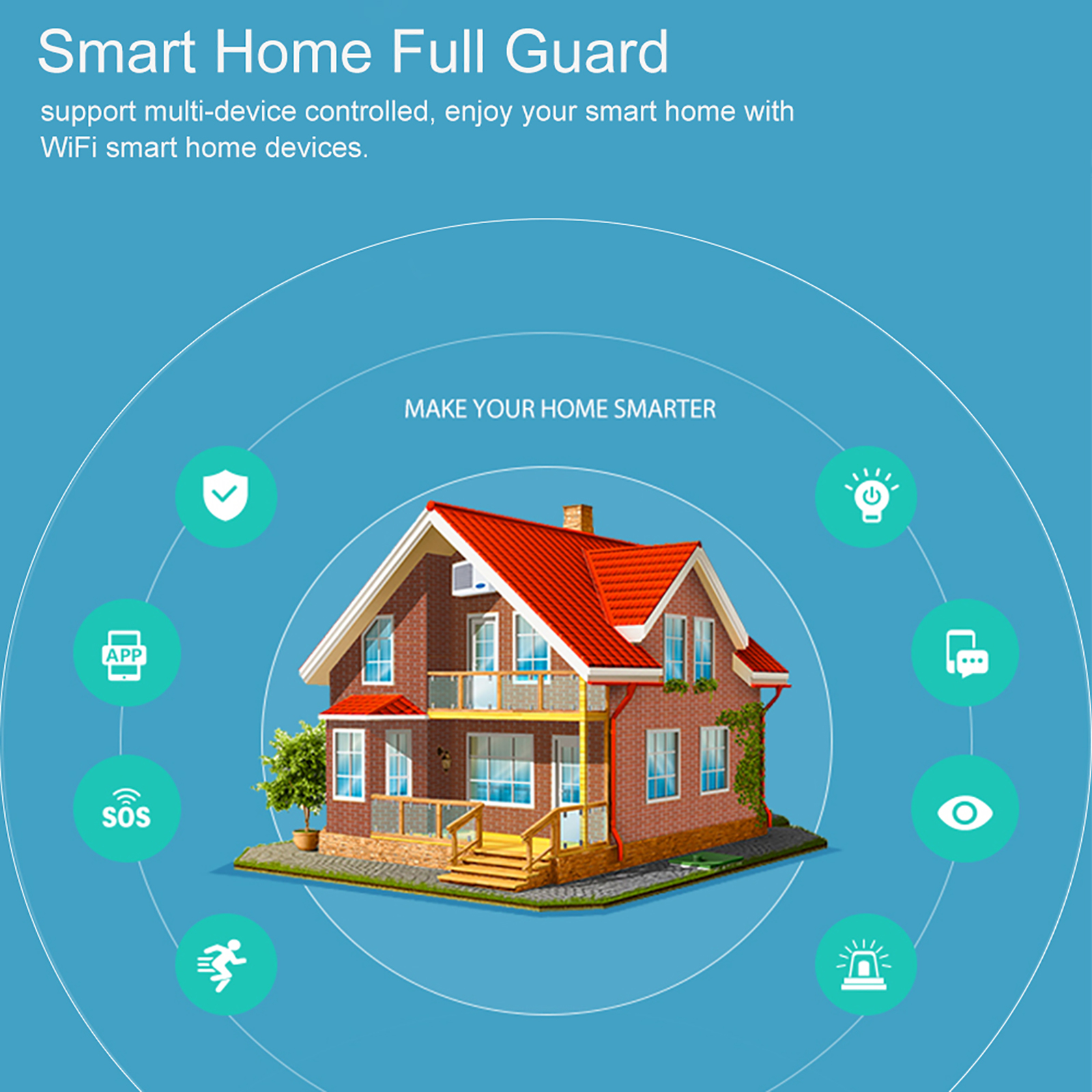 Intelligentes Alarmsystem Mit Wlan-sirene Und Alarmsensor Für Zuhause, Kompatibel Mit Der Tuya Smart Life App Und Alexa-sprachsteuerung.