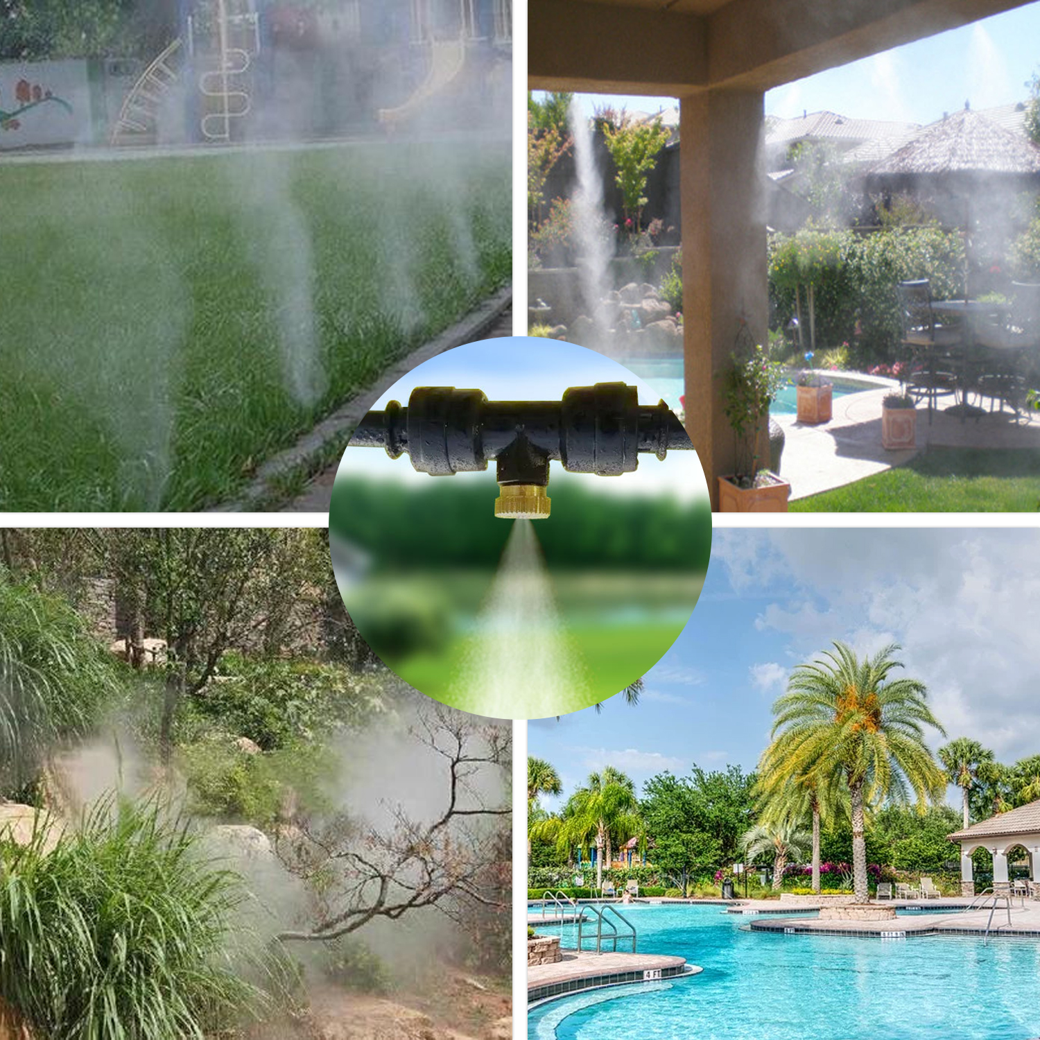 6 Meter (20 Fuß) Langes Outdoor-kühlnebelsystem: Diy-bewässerungs- Und Nebelset, Ideal Zum Wassersparen Im Garten, Gewächshaus, Auf Der Terrasse Oder Dem Patio.