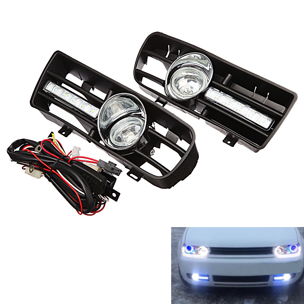 Ersatz-nebelscheinwerfer-set Mit 2 Leuchten Für Den Frontstoßfängergrill Des Tdi Mk4 (1997–2006), Led-tagfahrlicht, Weißes Licht