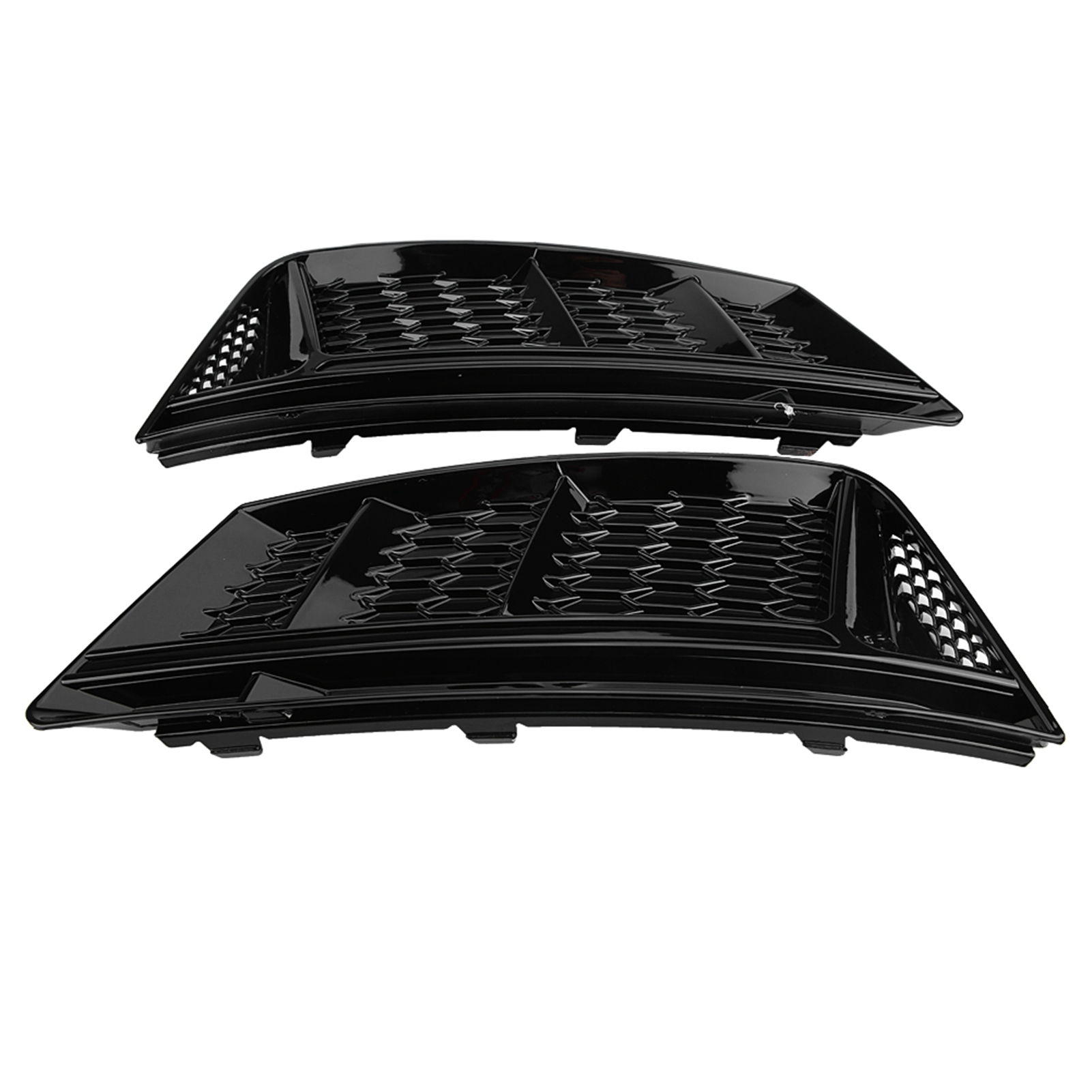 2 Nebelscheinwerfergitter Im S4-stil, Glänzend Schwarz, Für Audi A4 B9 2017-2018