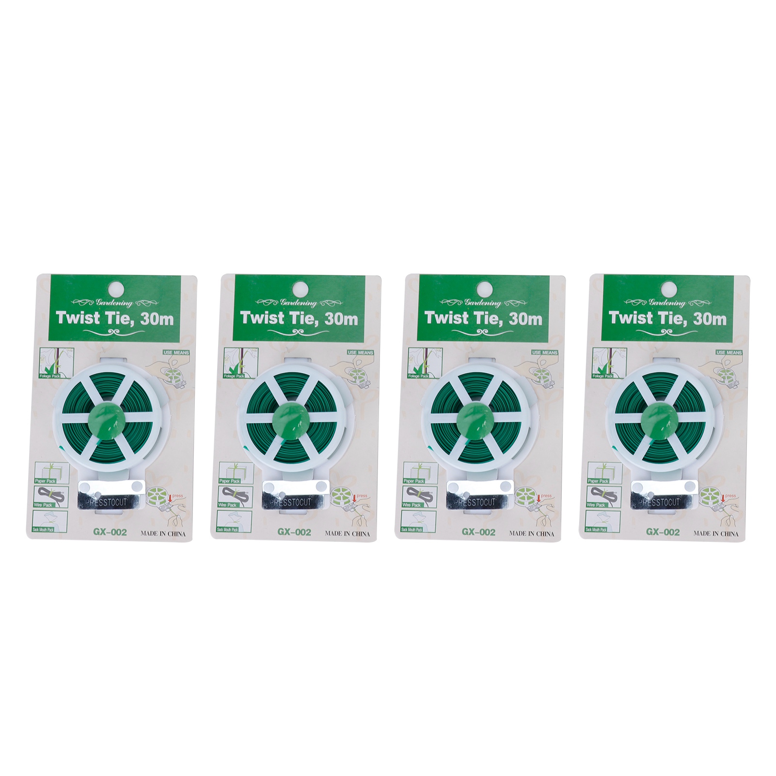 Set Mit 4 Pflanzenbindern Inklusive Drahtschneider, Pflanzen- Und Blumenstütze, 30 M