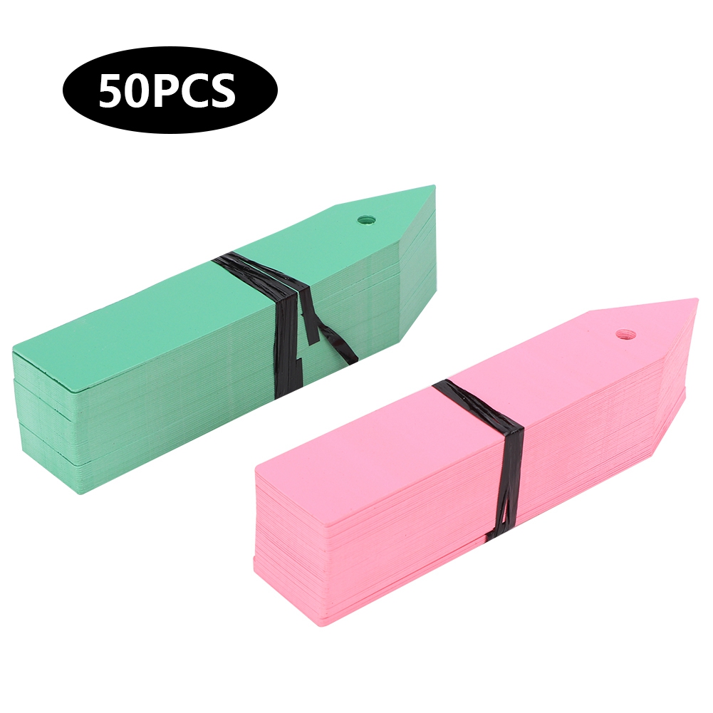 100 Pvc-etiketten Für Blumentöpfe, Markierungen Für Garten- Und Baumschulsetzlinge (rosa, Grün)