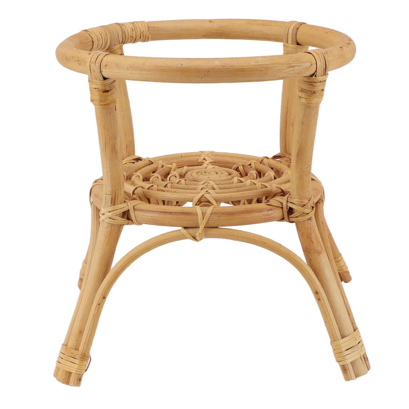 Pflanzenständer, Minimalistischer Und Stabiler Blumentopfhalter Aus Rattan, 24 Cm Durchmesser, Für Drinnen Oder Draußen, Garten Oder Terrasse.