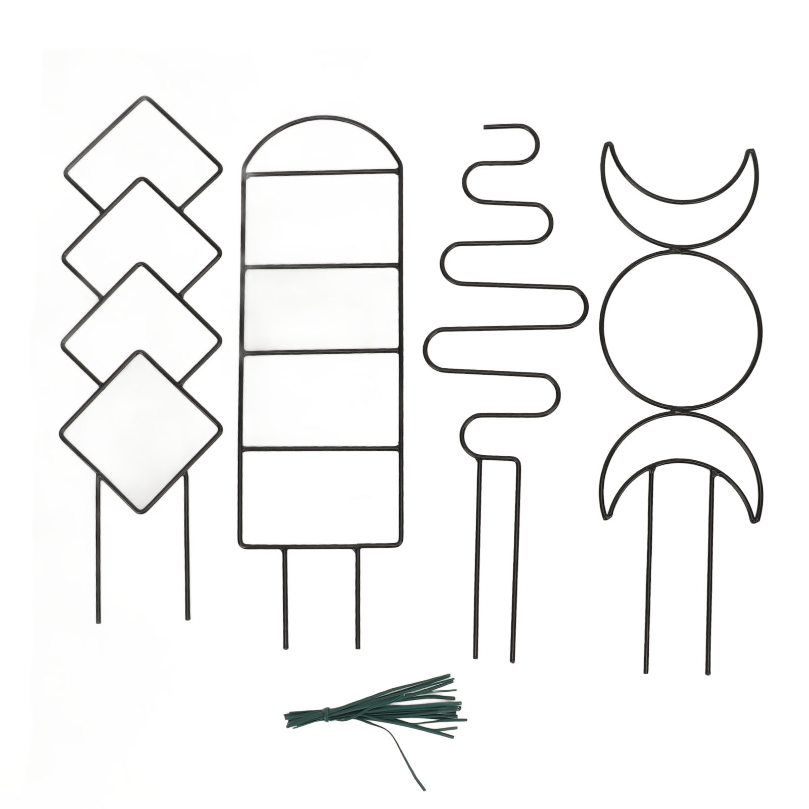 Set Mit 4 Metallstützen Für Topfkletterpflanzen, Unregelmäßige Formen, Für Den Innen- Und Außenbereich.
