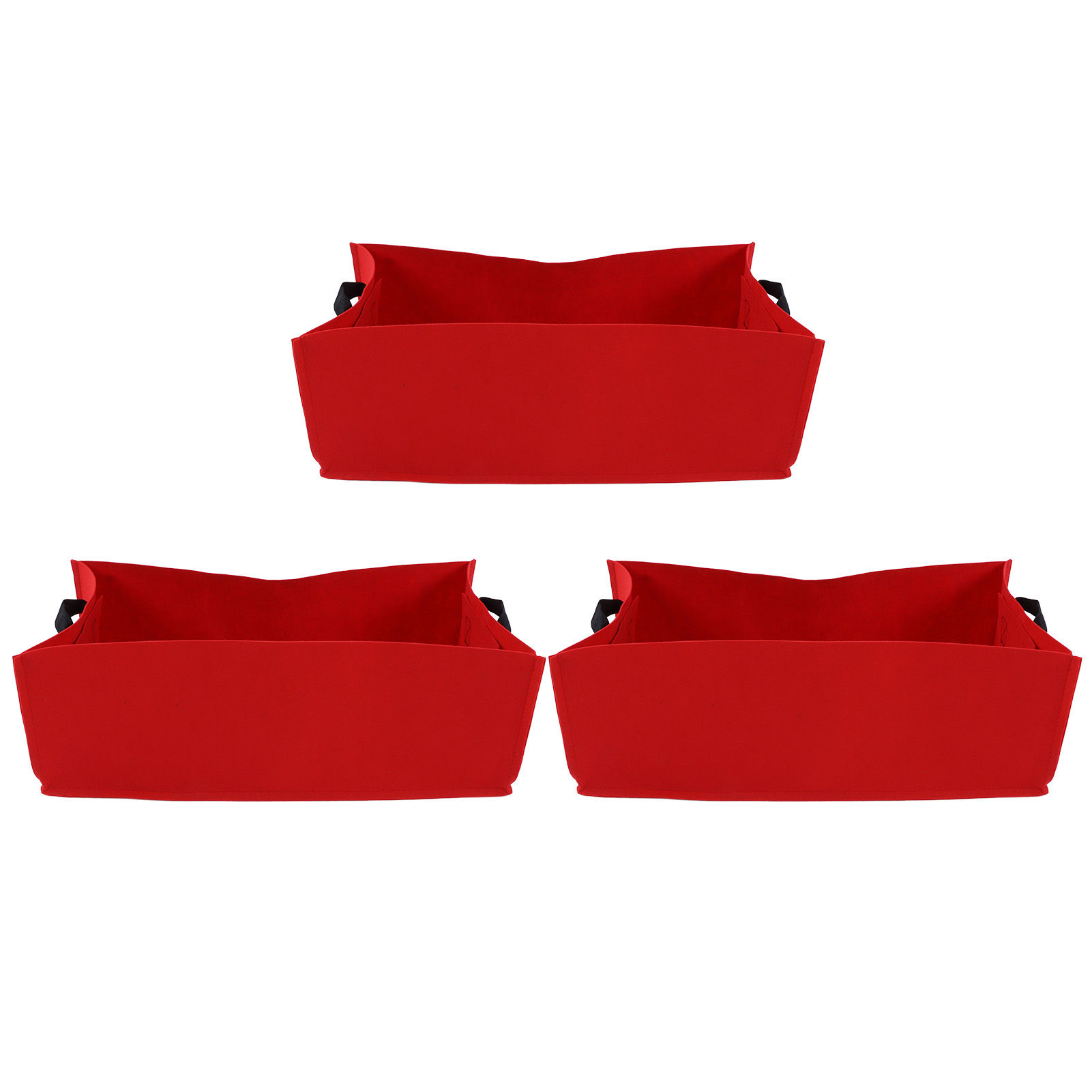 Set Mit 3 Dicken, Nicht Gewebten Pflanzsäcken Für Gemüsepflanzen, Mit Griff, Rosarot, 60 X 30 X 20 Cm