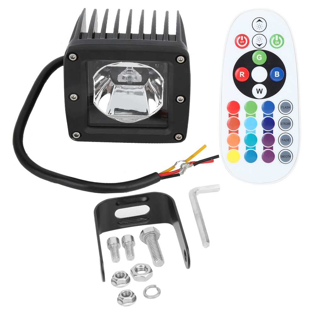 Quadratische Led-lampe Mit Fernbedienung, 10-30 V, Stoßfest Und Wasserdicht (ip67)