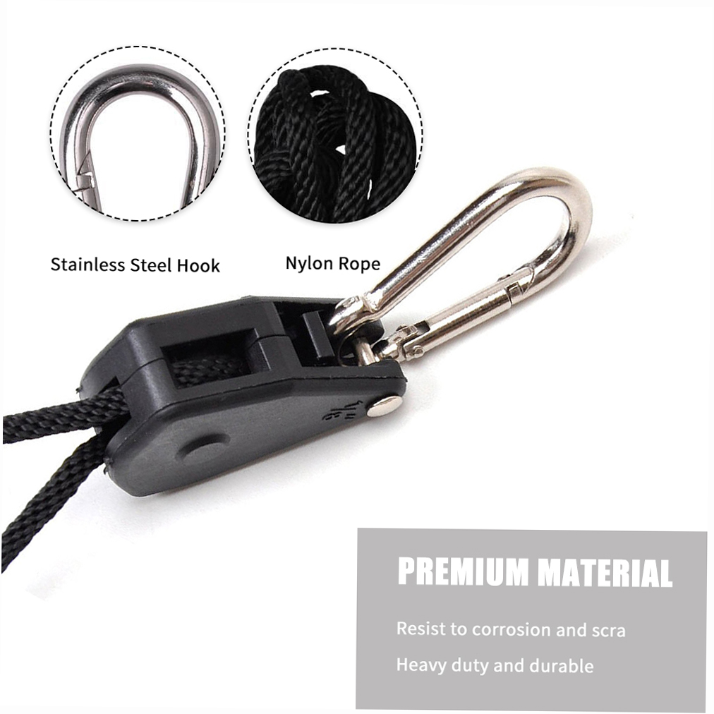 Set Aus 2 Verstellbaren 3,2 Mm (1/8 Zoll) Ratschenkarabinern Für Hochbelastbare Befestigungsgurte, Tragfähigkeit 68 Kg (150 Lb), Ideal Für Pflanzenlampen Und Gepäck.