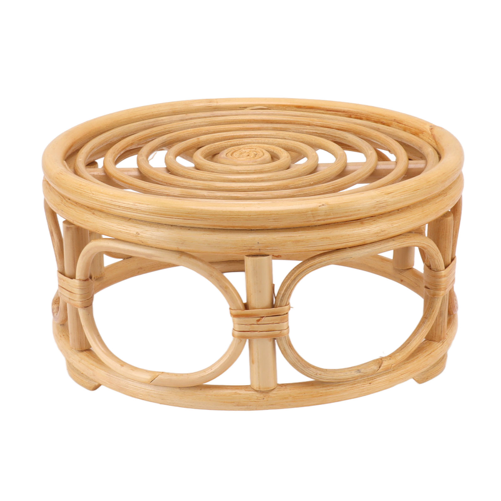 Runder, Natürlicher, Handgefertigter Pflanzenständer Aus Rattan Für Den Innenbereich, Für Haus, Garten Und Hof.