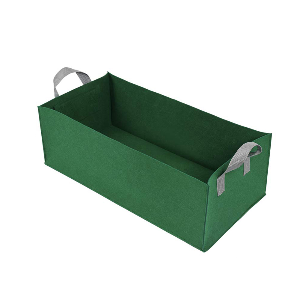 Rechteckiger Grüner Filz-pflanzsack, 60 X 30 X 20 Cm, Mit Griff, Ideal Für Blumen Und Gemüse.