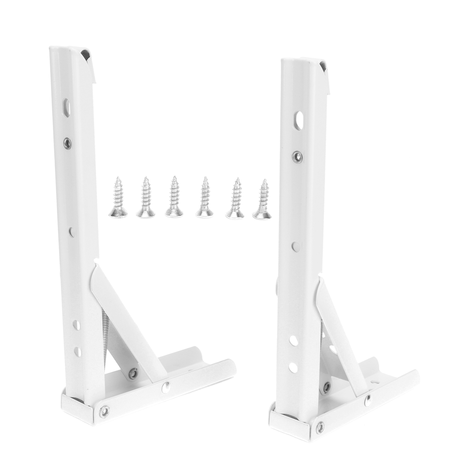 Set Aus 2 Wandmontierten, Klappbaren Regalträgern Aus Kaltgewalztem Stahl Mit Dicker Feder