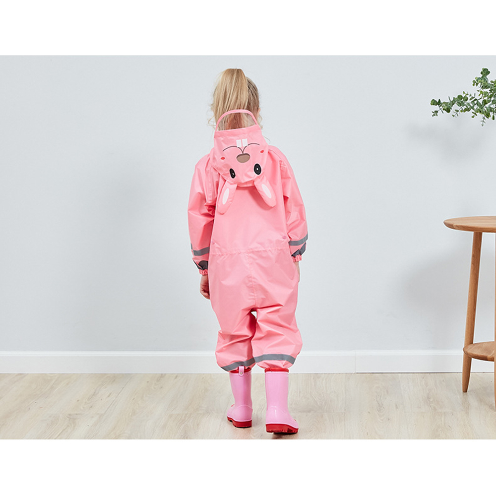 Atmungsaktiver Und Wasserdichter Regenmantel Für Kinder, Geeignet Für Jungen Und Mädchen, Ideal Für Schüler. Regenkombi Mit Kapuze, Hoher Sichtbarkeit Und Reflektierenden Details.