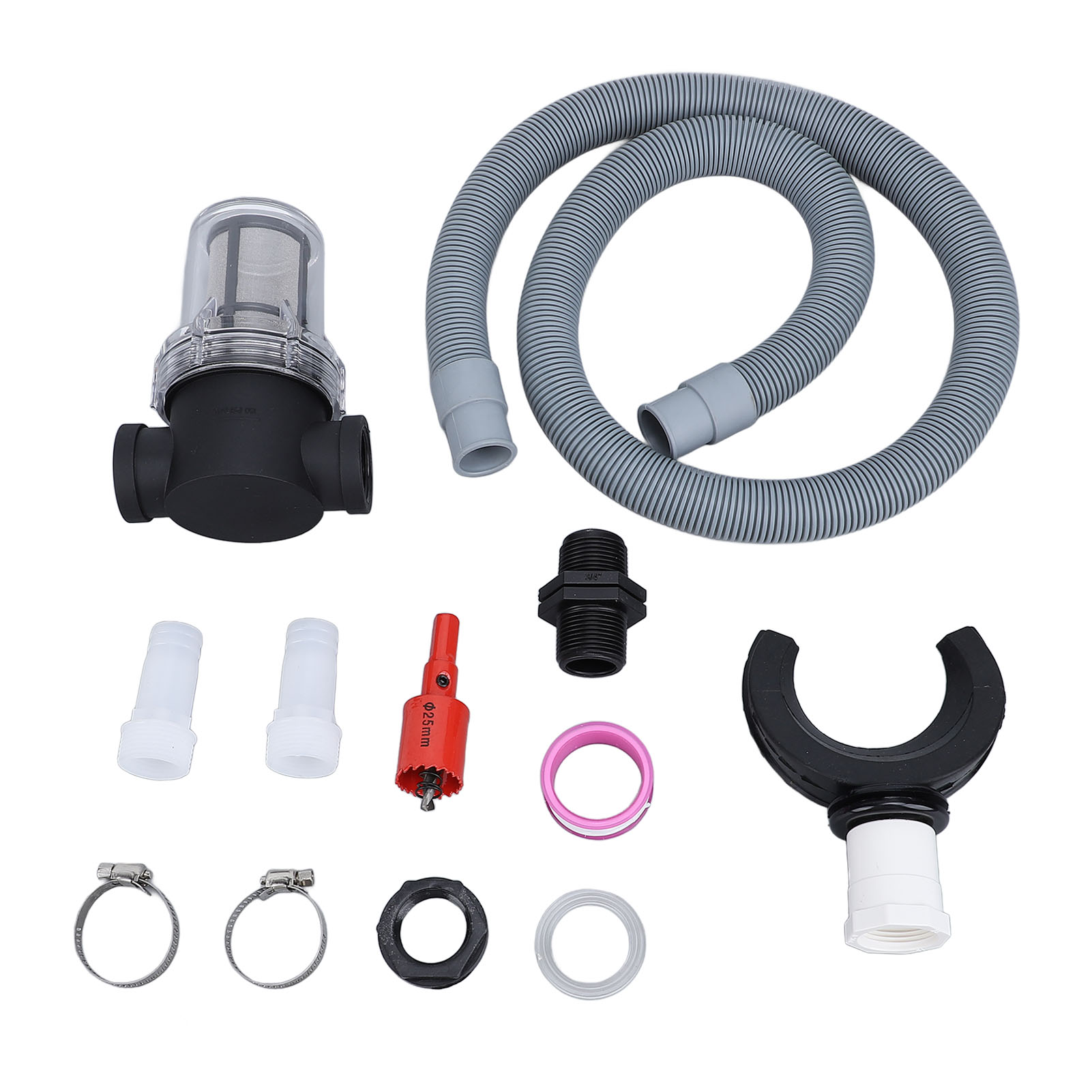 Anschlussset Für Regenwassernutzungsanlagen, Dachregenwassersammler, Regenwasserumleitung Mit Filter, 100 Mm / 3,9 Zoll Rundrohrverschraubung Für Wasserauffangsystem
