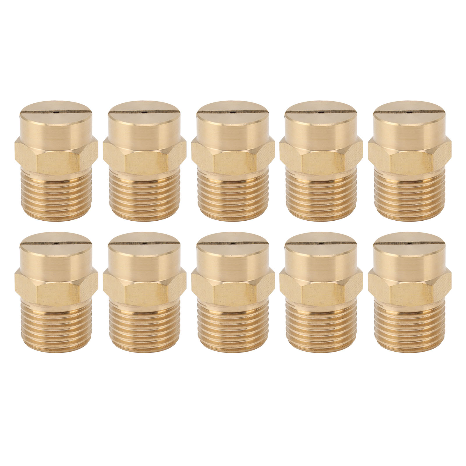 Set Mit 10 Geschlitzten Richtungsdüsen Aus Messing, Rost- Und Hitzebeständig, Für Gartenschläuche, Rasenflächen Und Gemüsegärten. 4-punkt-gewinde.