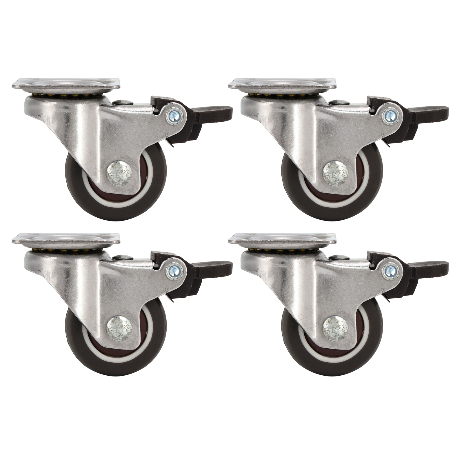 Set Mit 4 Geräuschlosen, Universellen Tpr-rollen, 360° Drehbar, Für Möbel Und Stühle. 38-zoll-lenkrollen Mit Bremse.