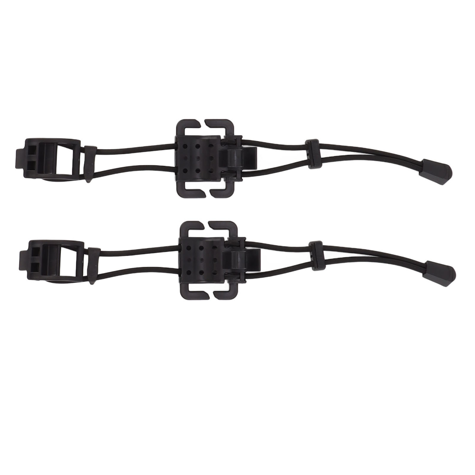 Set Mit 2 Molle-rucksackbefestigungen, Elastischem Befestigungssystem, Karabiner, Feststellschnalle, Schwarzem Gummiband.