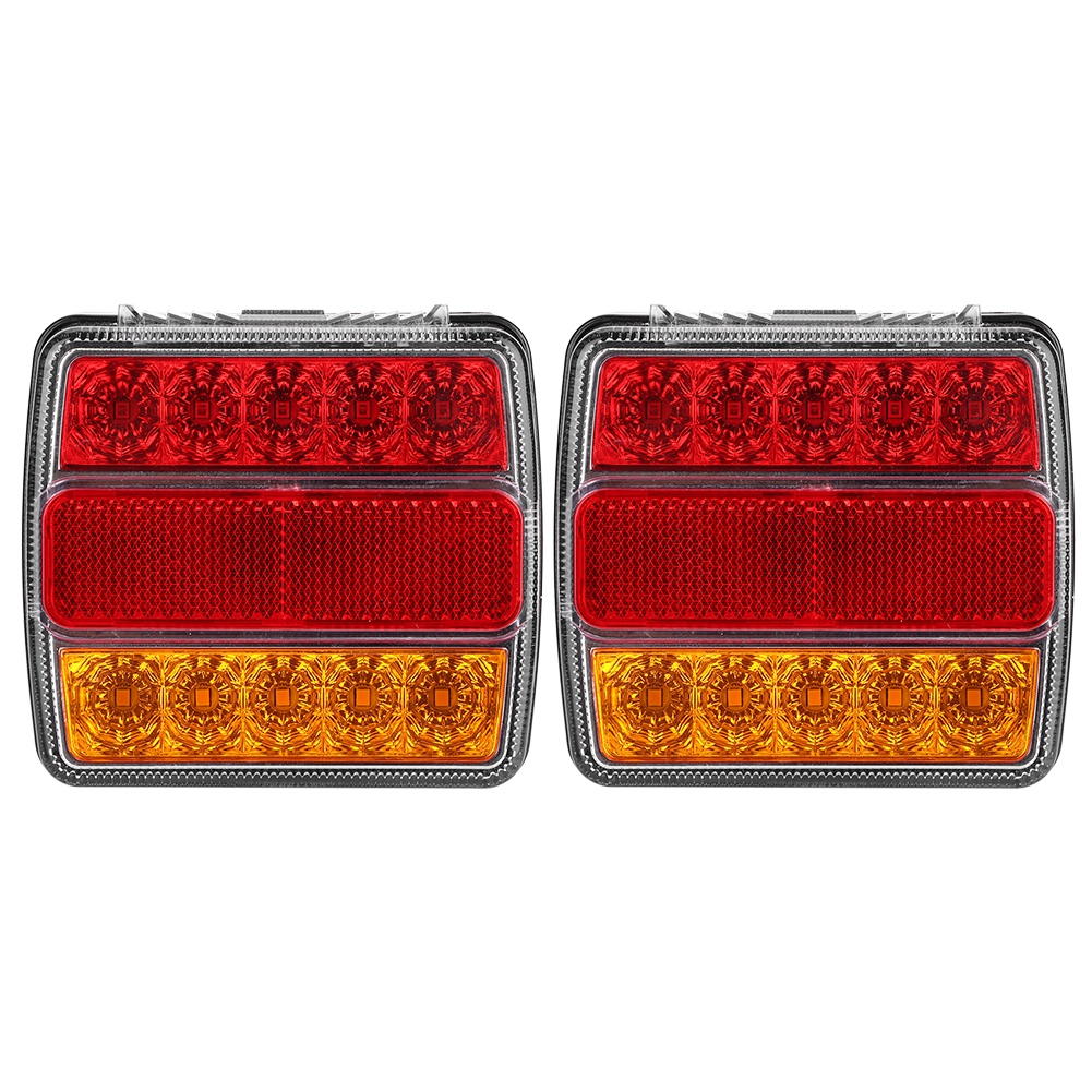 2 Zweifarbige 12v 16led Rückleuchten Für Anhänger/lkw (rote/gelbe Scheinwerferabdeckung)