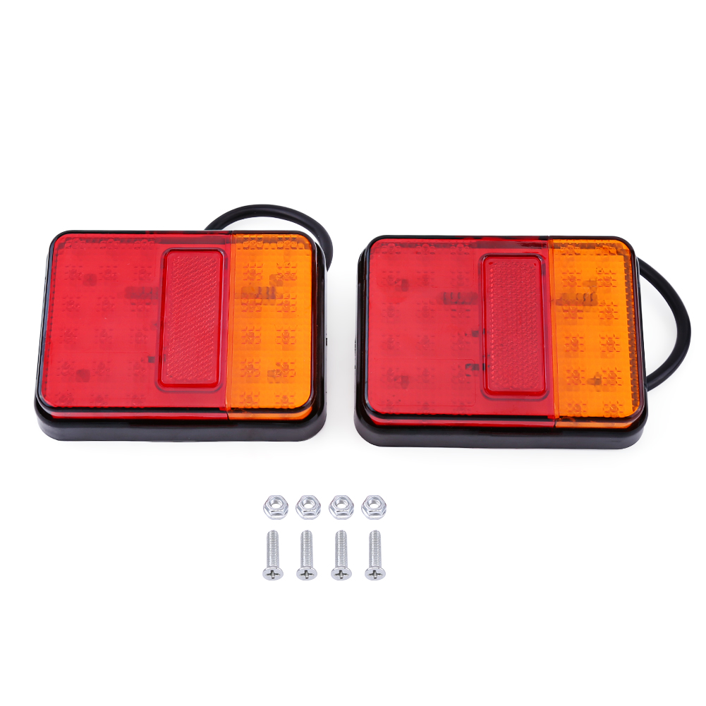 Set Mit 2 12v 30 Led-rückleuchten (rot Und Orange) Für Anhänger, Lkw, Boot