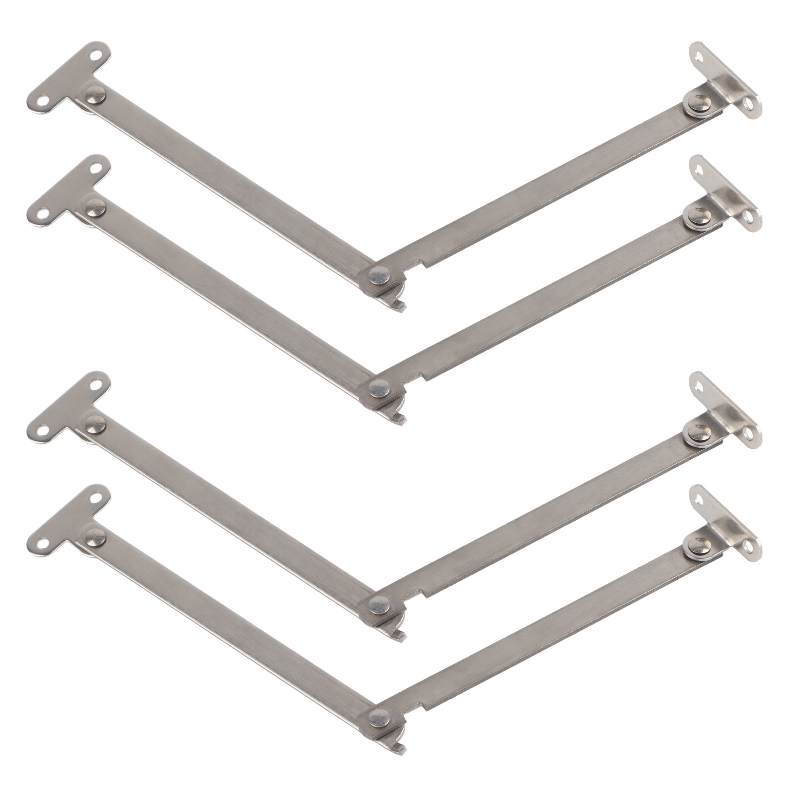 Set Aus 5 Rostfreien Edelstahl-tragbändern Für Türen, Schränke Und Regale.