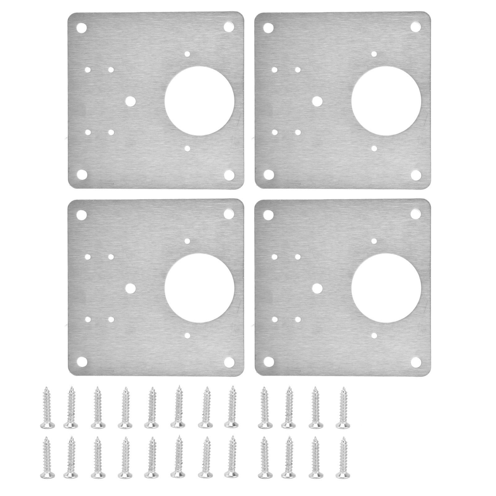 Set Mit 4 Scharnierplatten Aus Edelstahl Für Schrank- Und Küchentüren.