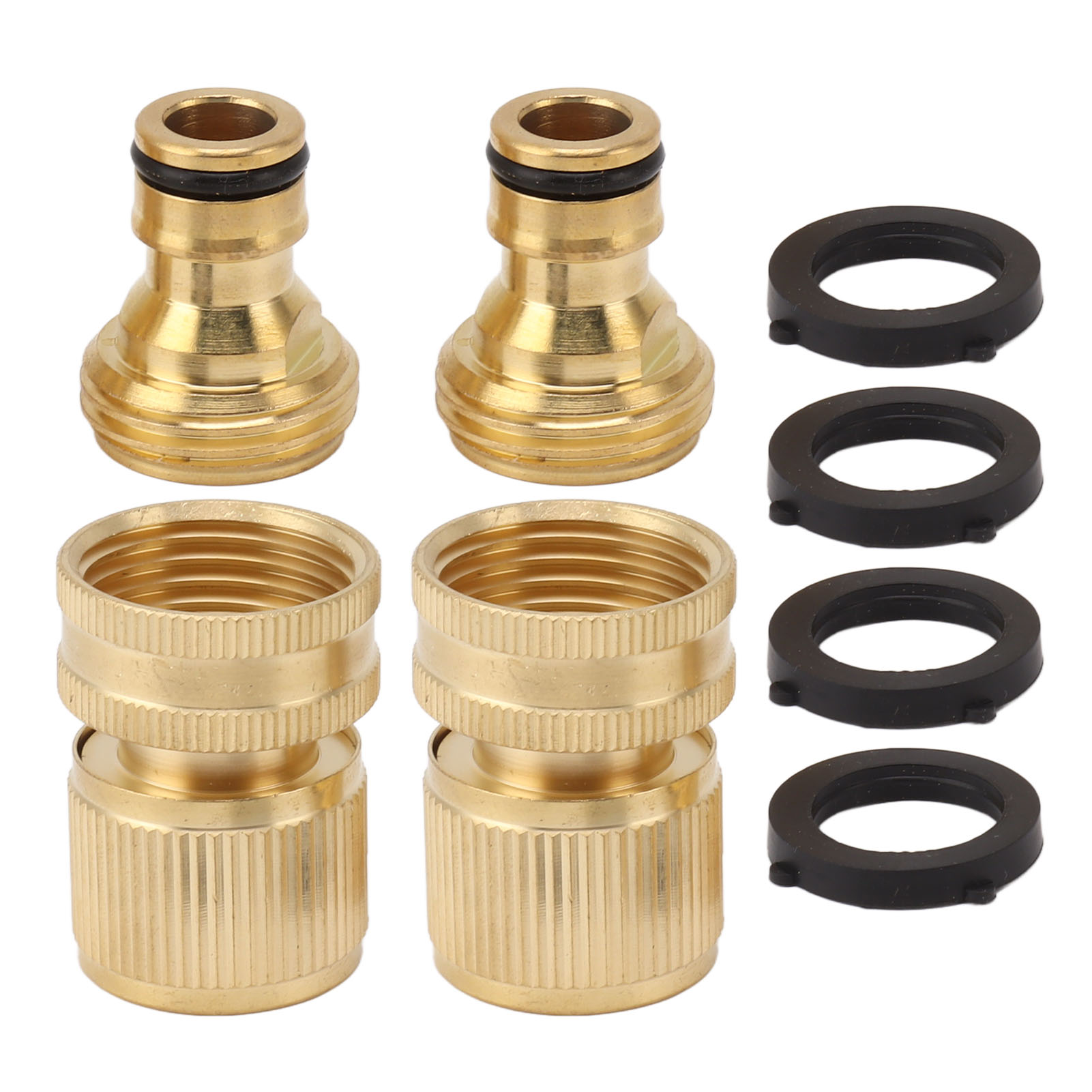 Set Mit 2 Schnellkupplungen Aus Messing, 3/4 Zoll Außen- Und Innengewinde, Für Gartenschläuche, Zur Reparatur