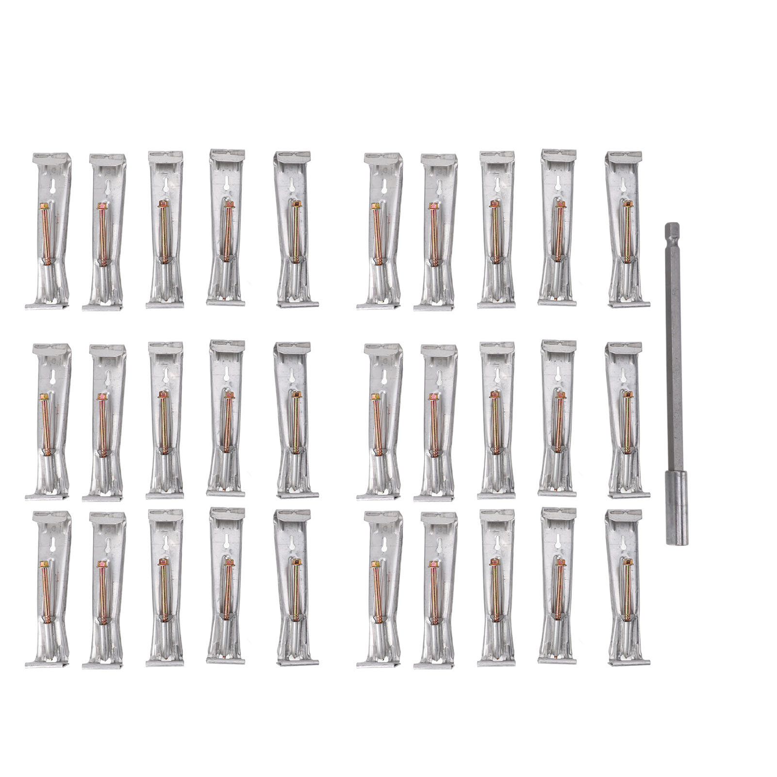 Packung Mit 30 Professionellen Schnellverschraubungs-dachrinnenhalterungen Aus Aluminium, 12,7 Cm (5 Zoll), Unsichtbare Befestigung Für Durchhängende Dachrinnen, Mit Vormontierten Schrauben.