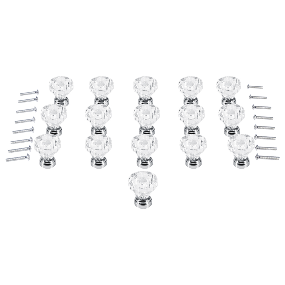 Set Mit 16 Rautenförmigen Acrylknöpfen (25 Mm) Für Möbel, Schubladen, Schränke Und Kleiderschränke.