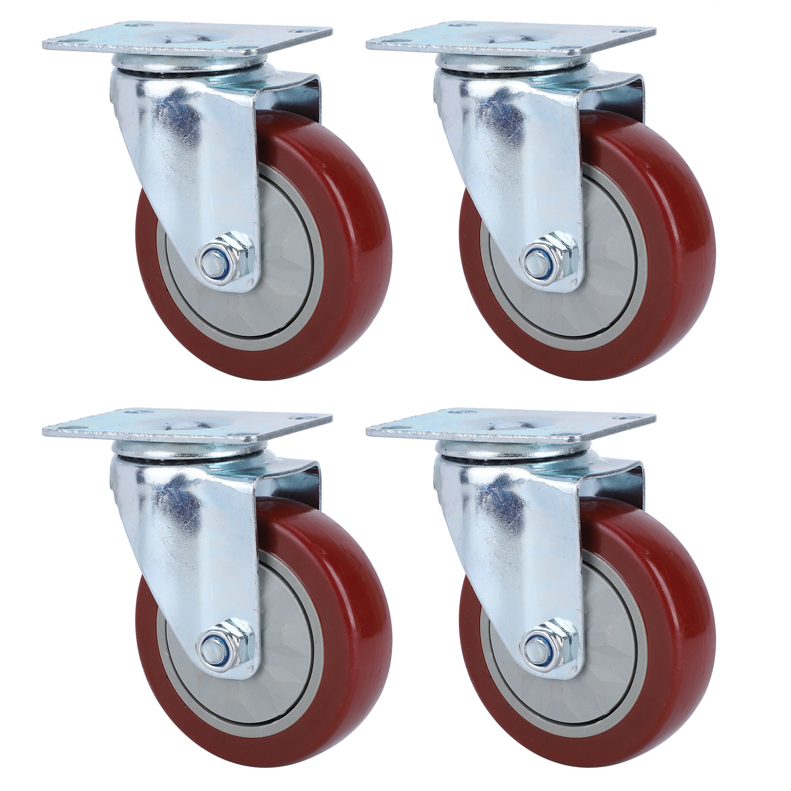 Hochleistungsfähige, Um 360° Drehbare Pu-rollen, Universell Einsetzbar, Für Möbel Und Einkaufswagen, Tragfähigkeit Pro Rolle: 110 Kg (4 Zoll).