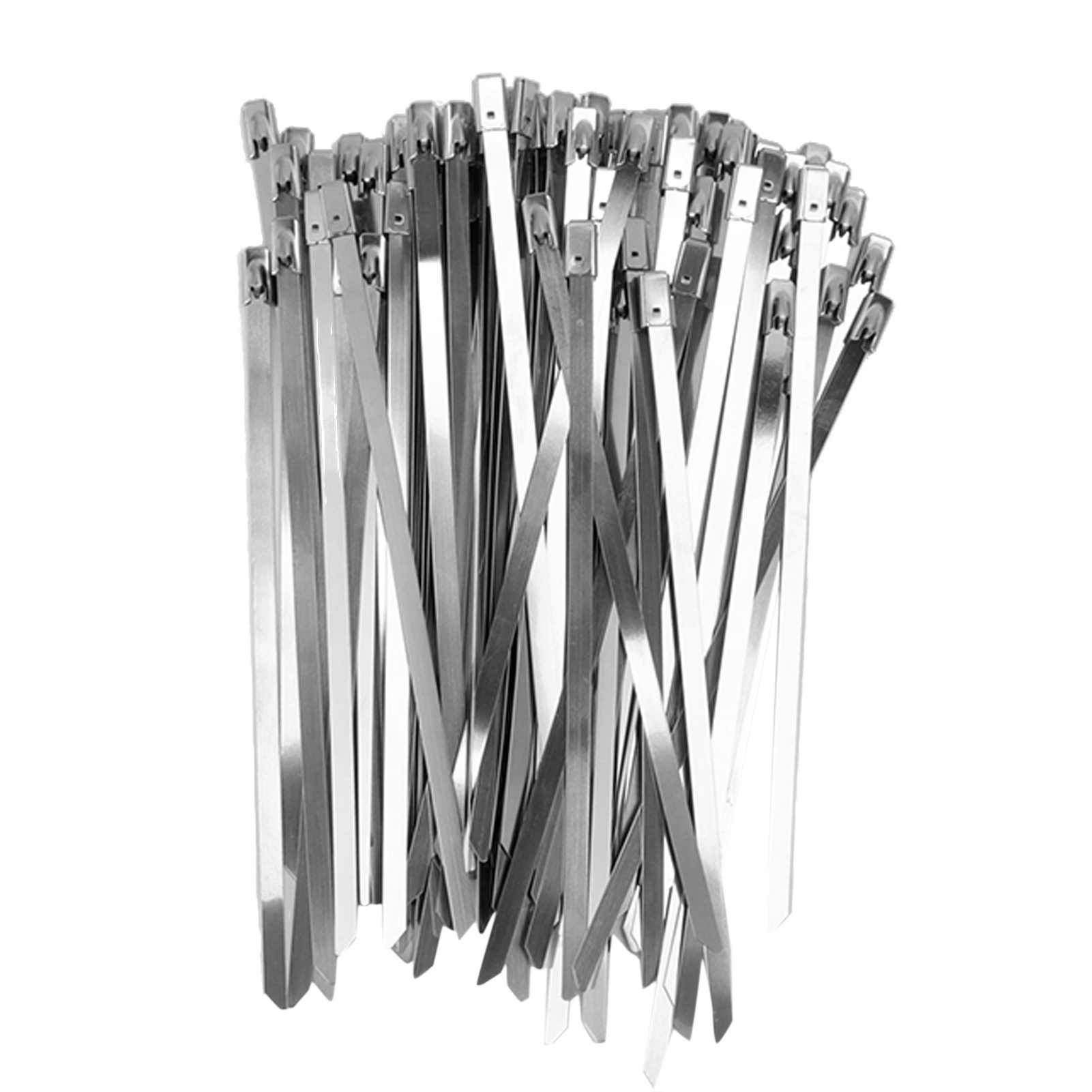 Set Mit 100 Selbstsichernden Kabelbindern Aus Edelstahl Für Schläuche Und Kabel Des Typs A