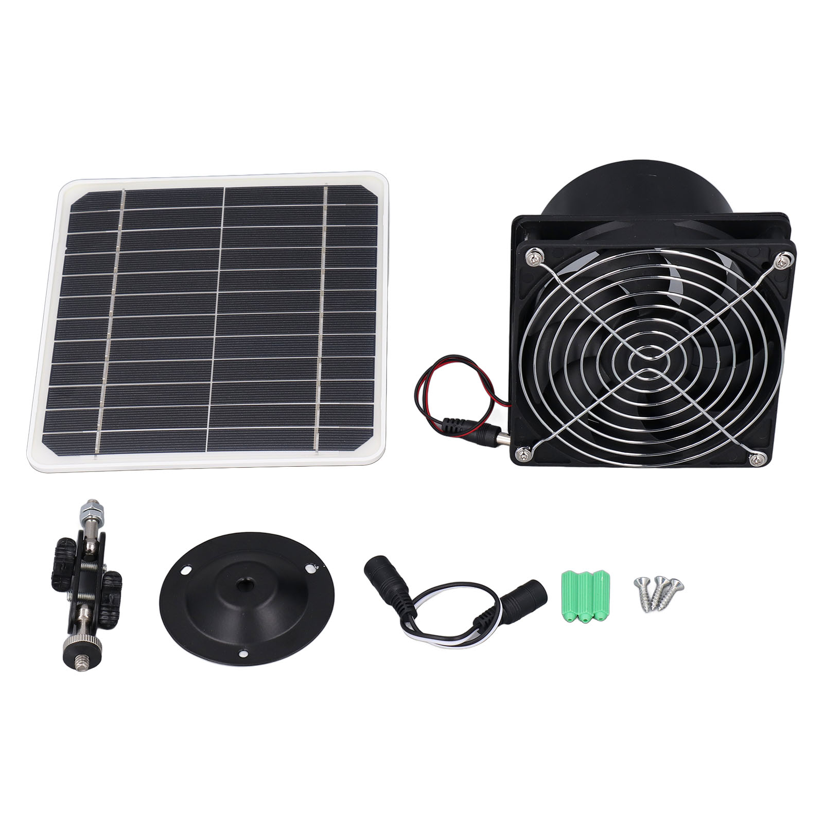 6,5 Zoll (16,5 Cm) 50 W 12 V Solar-abluftventilator, Abs Monokristallines Silizium-solarpanel, Belüftungsset Für Runde Kanäle Und Haustierkennel.