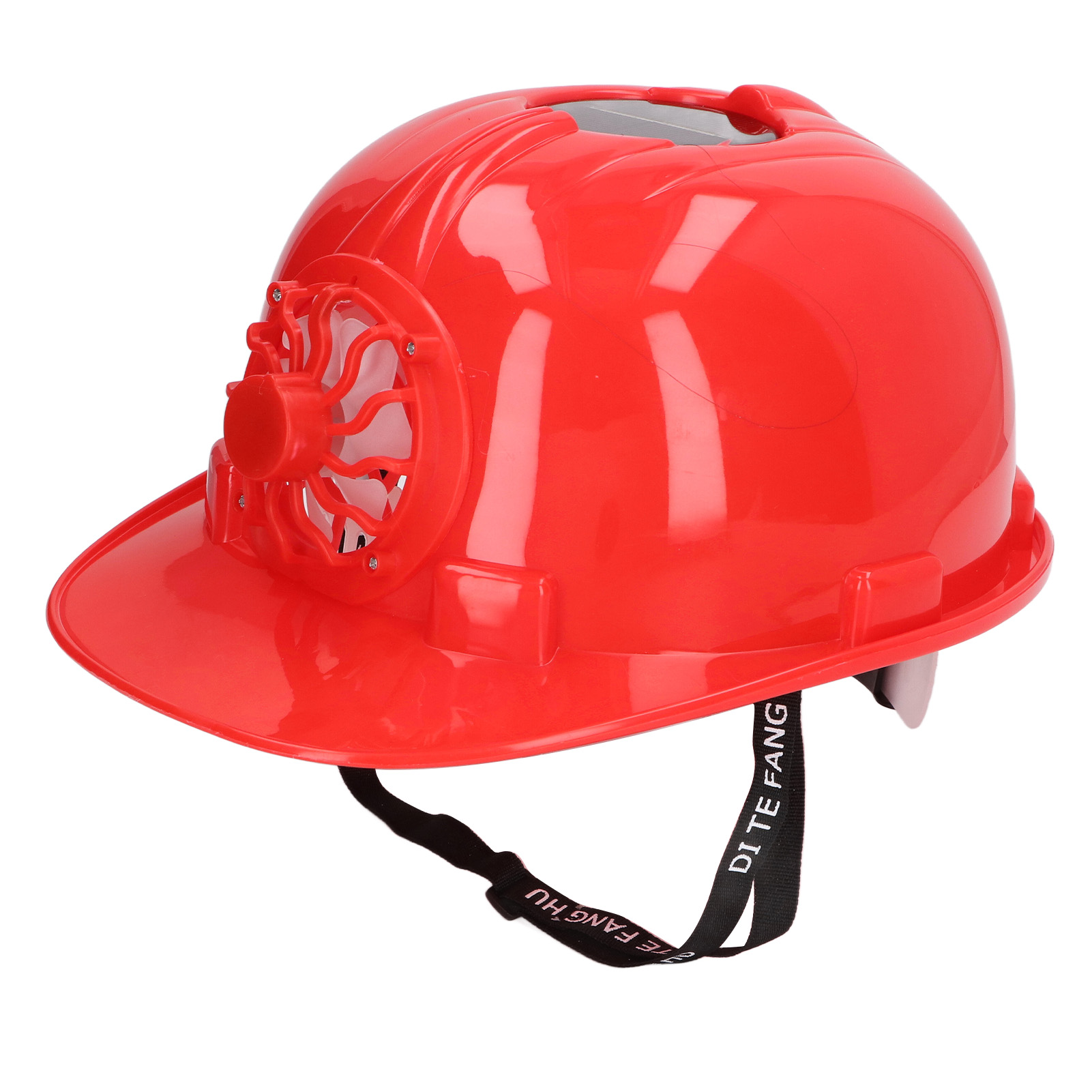Bauhelm Mit Integriertem Solarlüfter, Belüfteter Kunststoff-sicherheitshelm, Atmungsaktiver Hartschalenhelm Mit Herausnehmbarem Innenfutter Für Sommerliche Arbeiten Im Freien Auf Baustellen, Rot