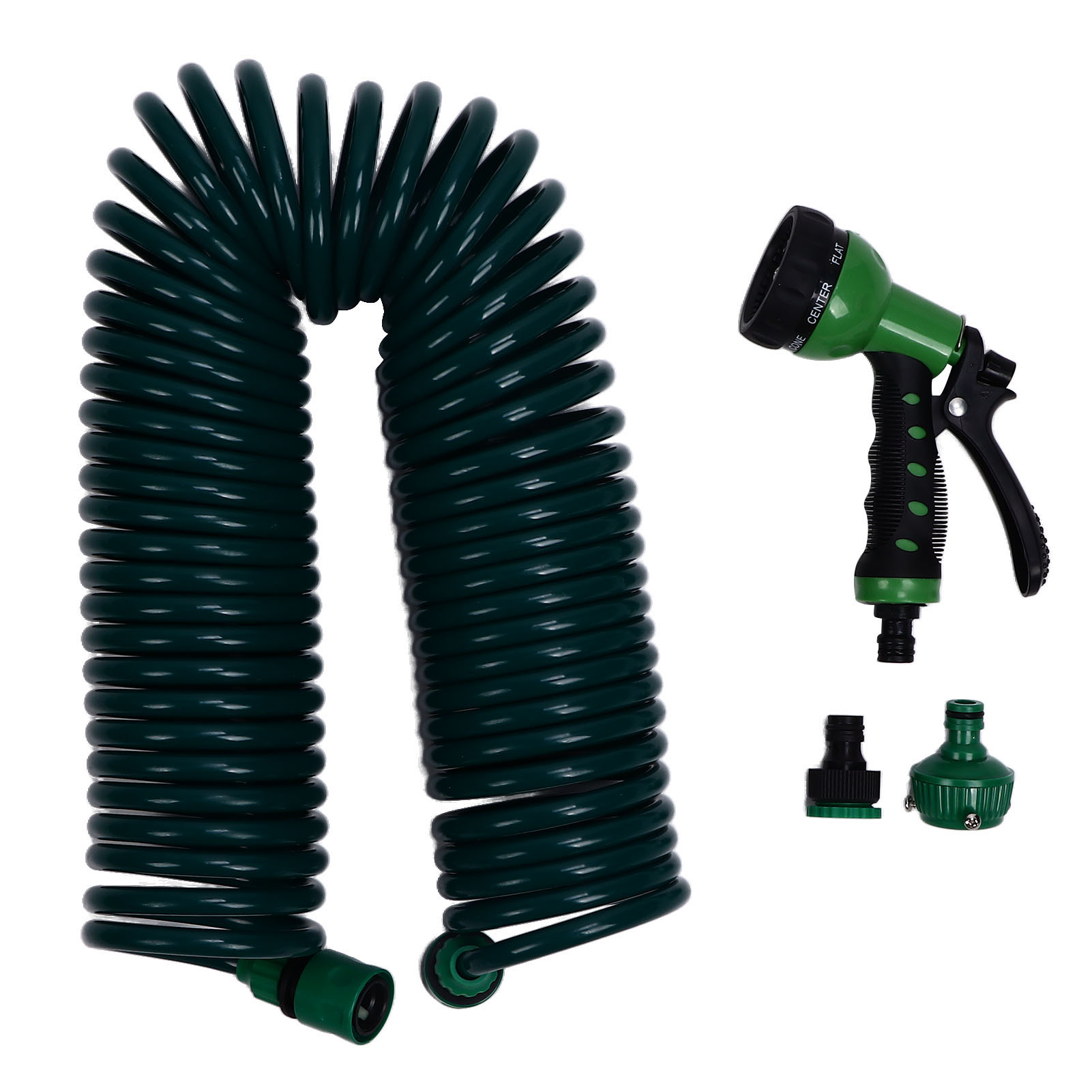 15 M (49,2 Ft) Langer Eva-spiral-gartenschlauch, 7 Modi, Federbelastetes Teleskoprohr Zur Bewässerung Von Pflanzen, Gärten Und Rasenflächen