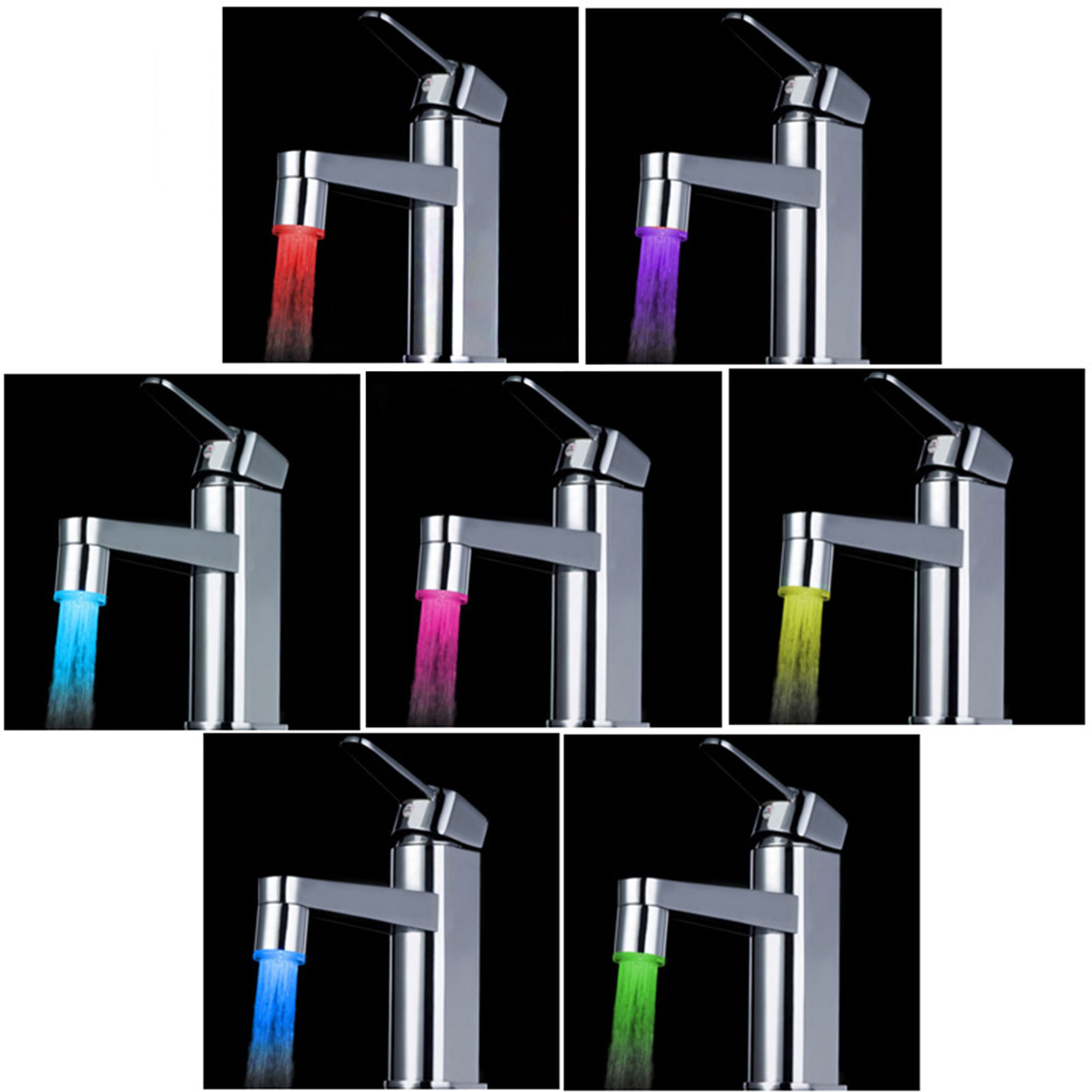 Anself Led-beleuchtete Wasserstrahlarmatur Mit 7 Wechselnden Farben