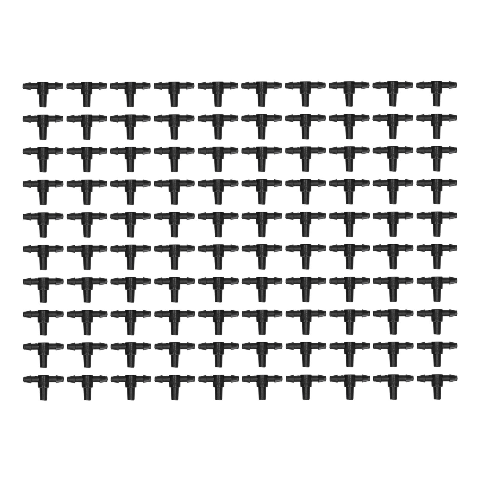 Packung Mit 100 4/7 T-stücken Für Gartenschläuche, Vorgesehen Für Ein Gartentropfbewässerungssystem.