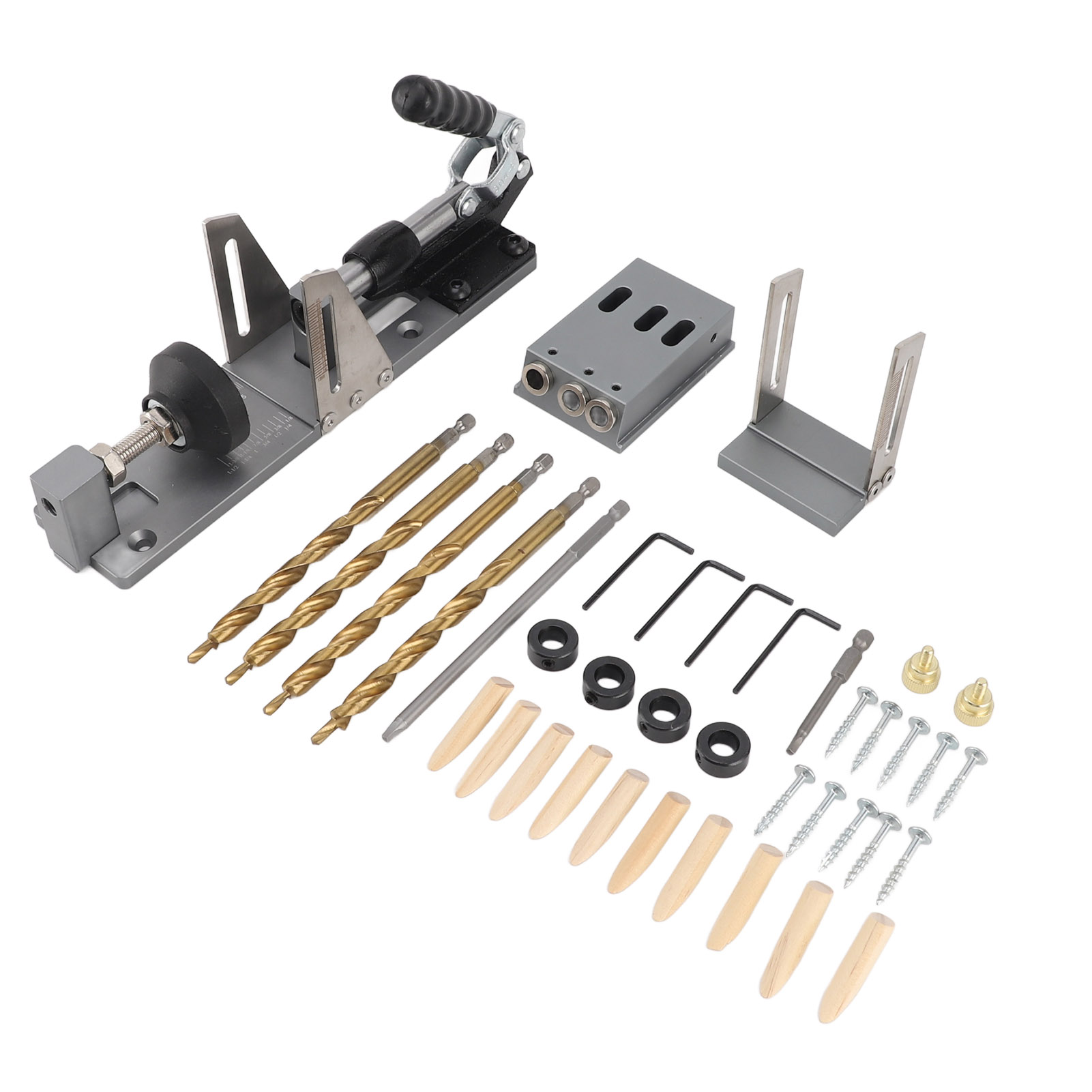 Taschenlochbohrlehre, Taschenschraubenbohrlehre, Präzises Und Einfach Verstellbares Holzbearbeitungswerkzeug Aus Aluminiumlegierung Mit Stufenschlüssel Für All Ihre Projekte.