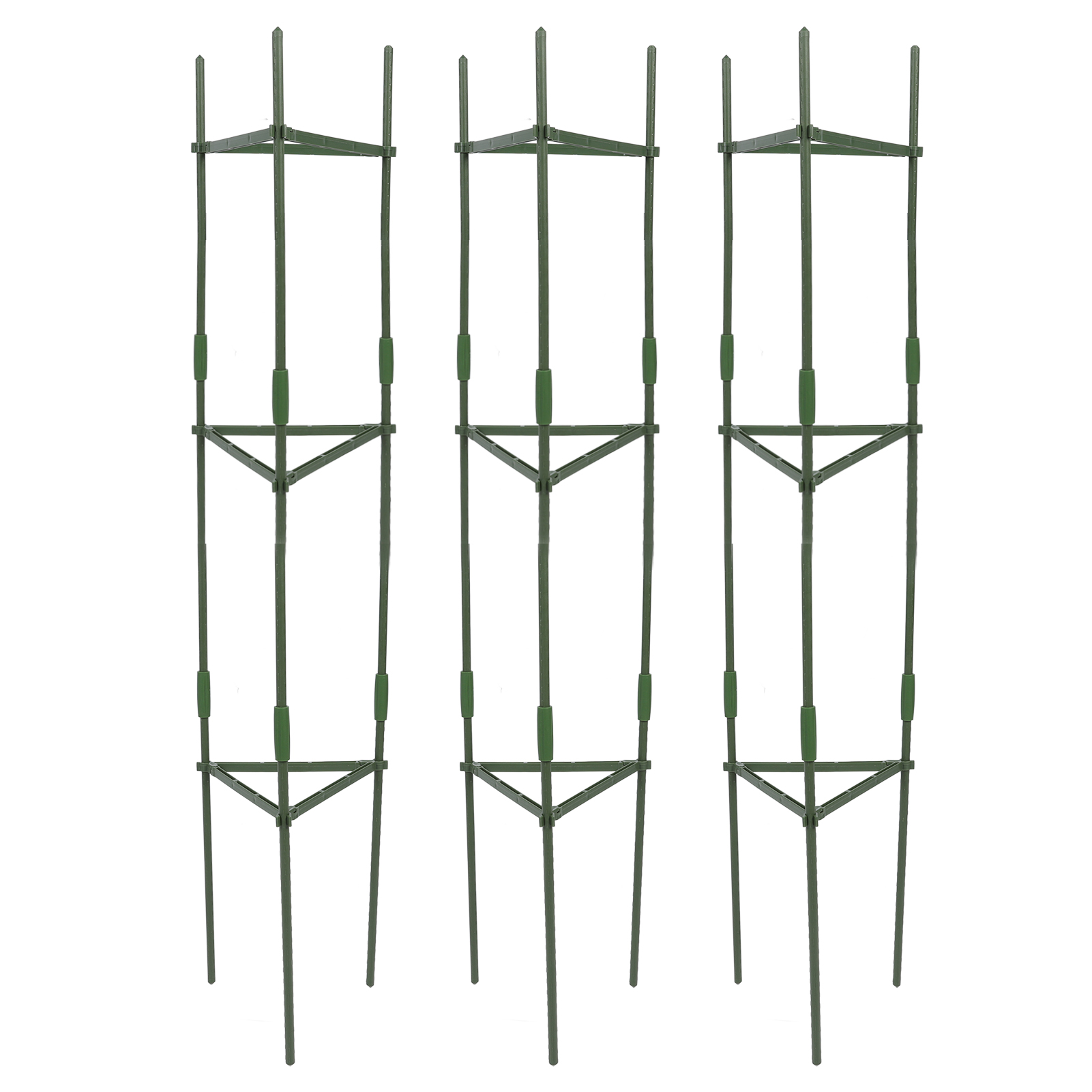 Set Aus 3 Robusten Dreieckigen Tomatenstäben, Für Garten Und Töpfe, Für Den Innen- Und Außenbereich, 120 Cm / 47,2 Zoll.