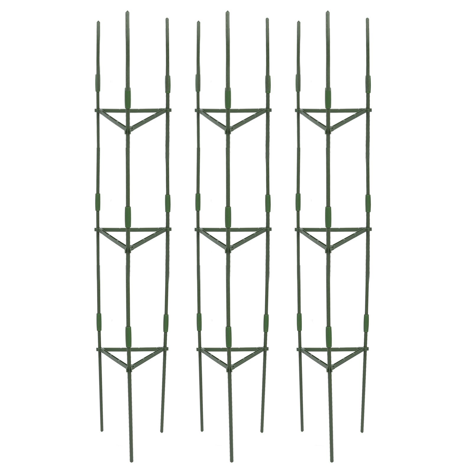 Set Aus 3 Robusten Dreieckigen Tomatenstäben, Für Garten Und Töpfe, Für Den Innen- Und Außenbereich, 160 Cm / 63 Zoll.