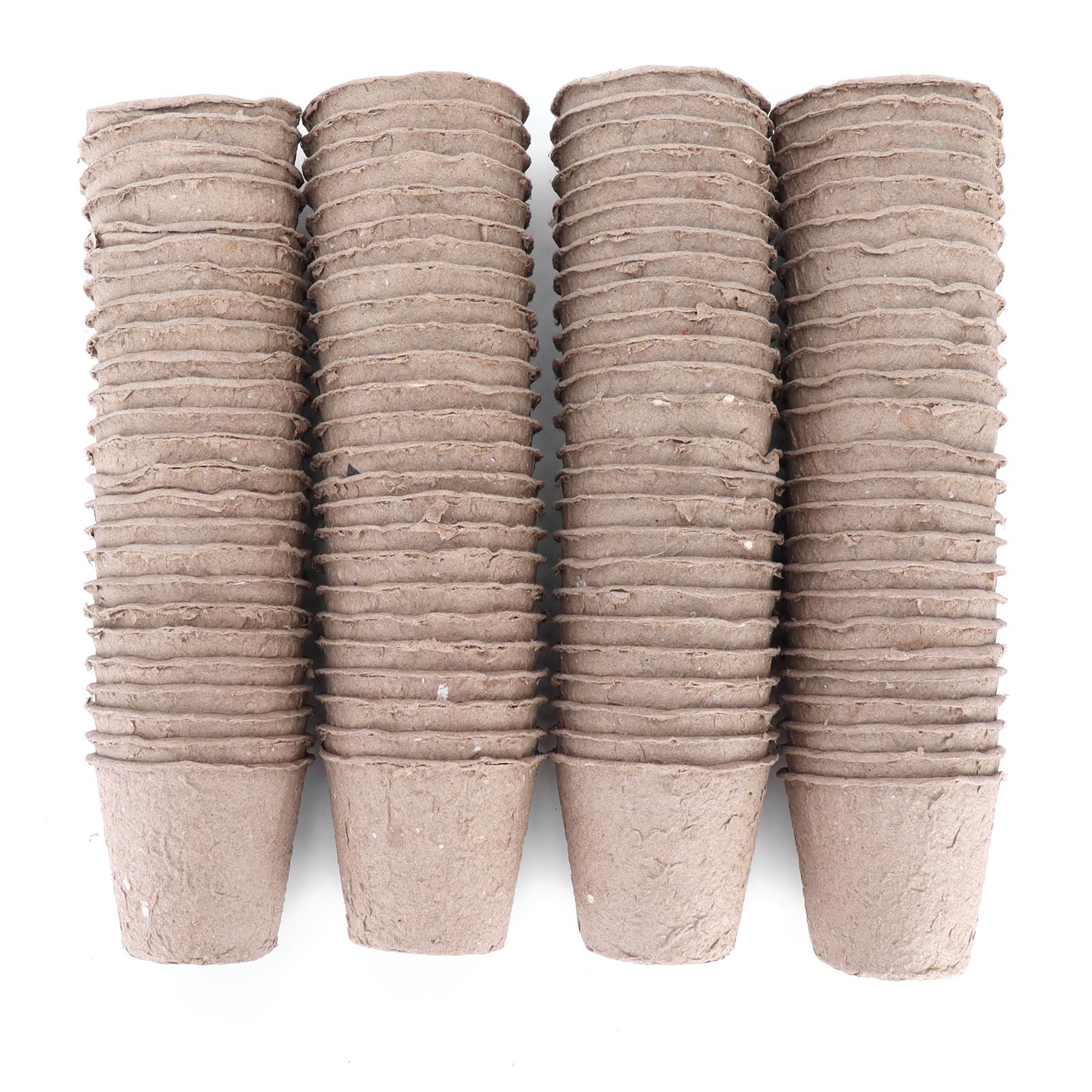 Packung Mit 100 Runden, Biologisch Abbaubaren 6-cm-torftöpfen Aus Torfpapier Für Setzlinge Und Garten.