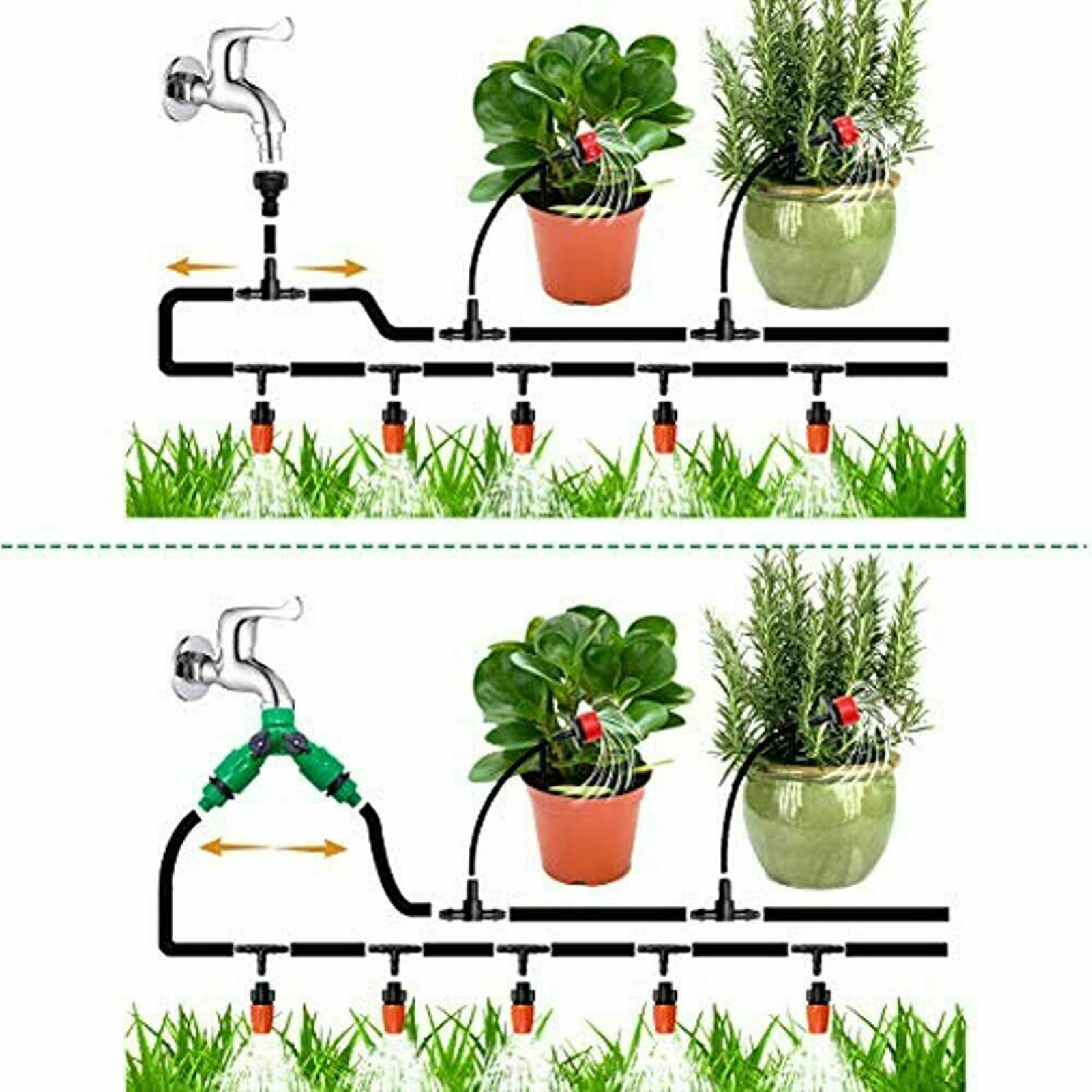 Automatisches Tropfbewässerungssystem-set (30 M/100 Fuß) Mit Zeitschaltuhr Und Mikrosprinklern Für Die Gartenbewässerung