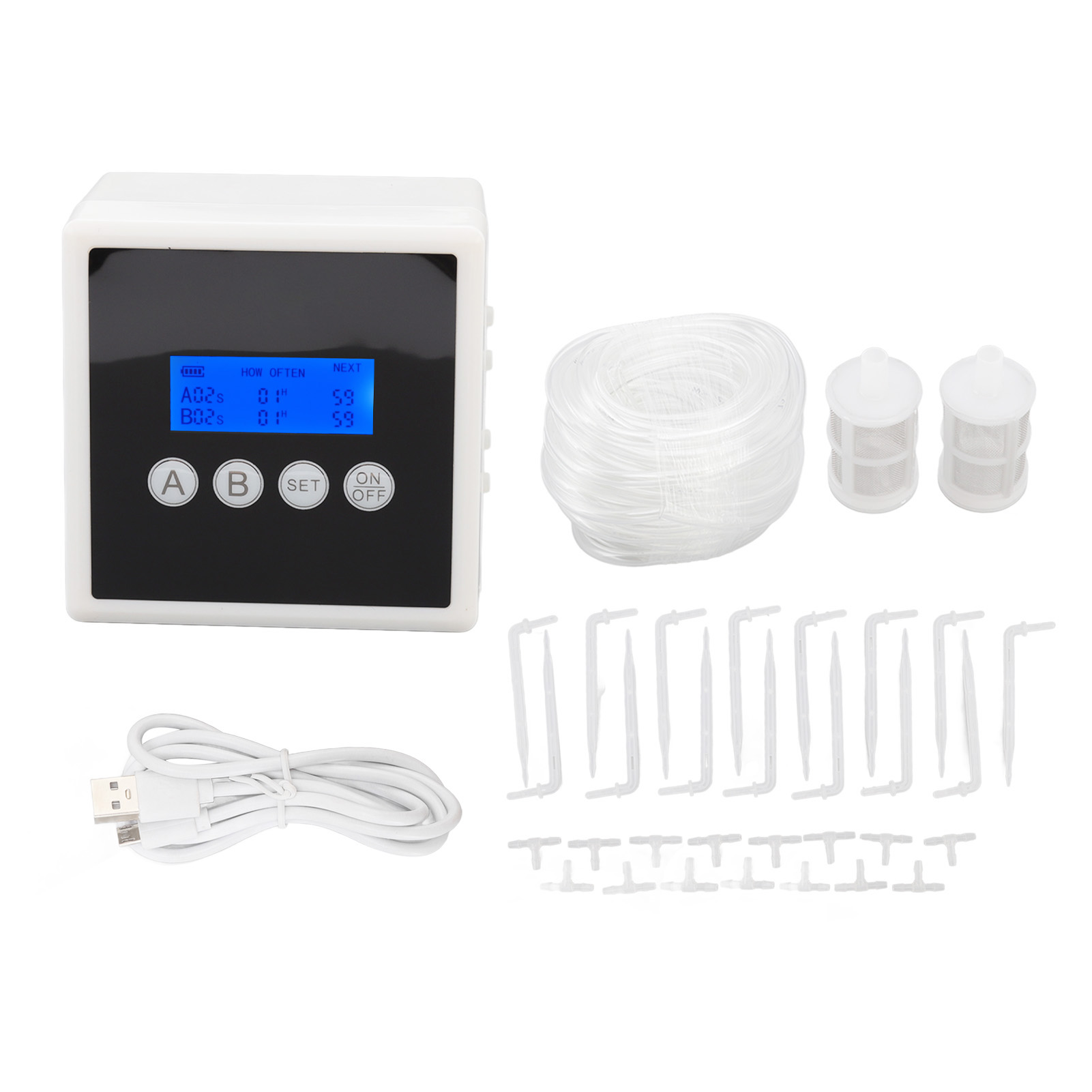 Automatisches 3-watt-bewässerungssystem Mit Zeitschaltuhr, Tropfbewässerung Für Balkone Und Gärten, 10 Meter, Für 15 Töpfe