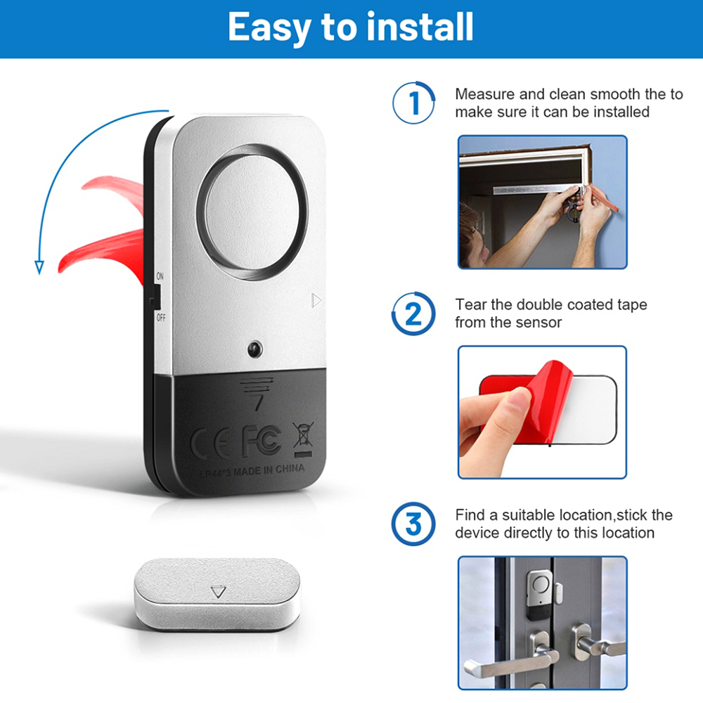 Drahtloser Alarmsensor Für Türen Und Fenster, Kompatibel Mit Hausautomatisierungssystemen (4er-set).