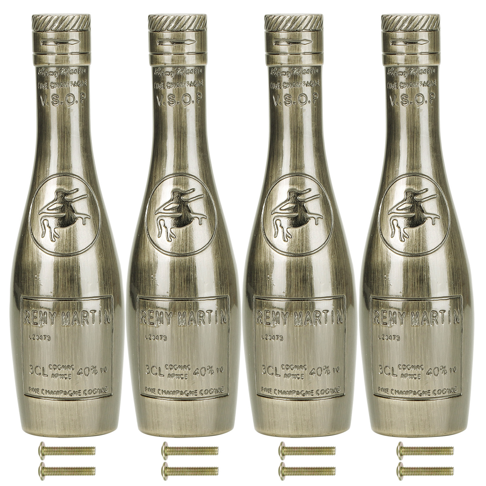Set Mit 4 Retro-türgriffen Aus Zinklegierung In Weinflaschenform Für Schränke Und Schubladen, Antikbronze-finish