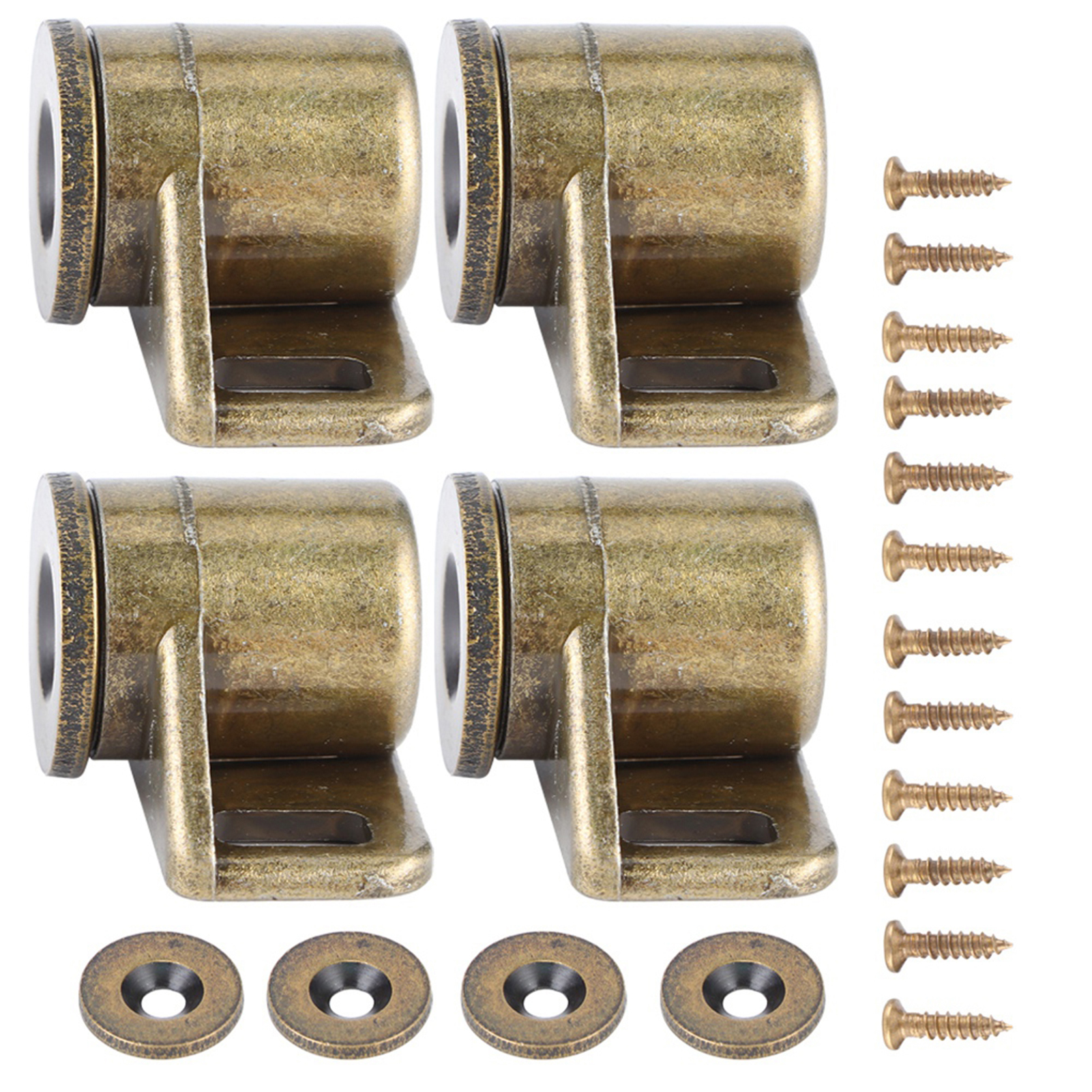 Set Mit 4 Vintage-magnet-türverschlüssen Aus Zinklegierung, Beschläge Für Schränke Und Regale, Bronzegrün
