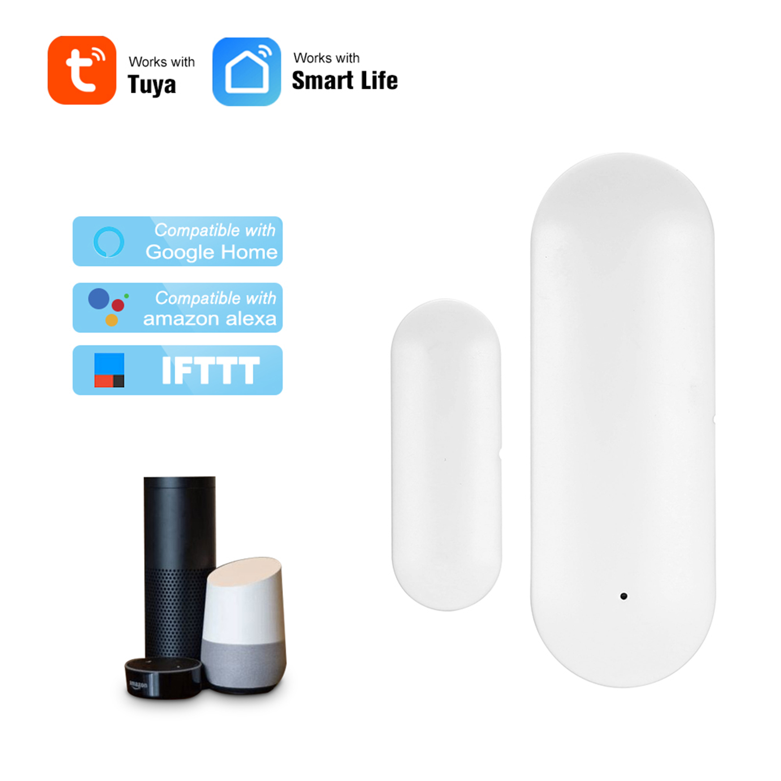 Kabelloser Tür- Und Fenstersensor, Intelligenter Wlan-einbruchmelder, Hausalarmanlage. Kompatibel Mit Amazon Alexa Und Rokid.