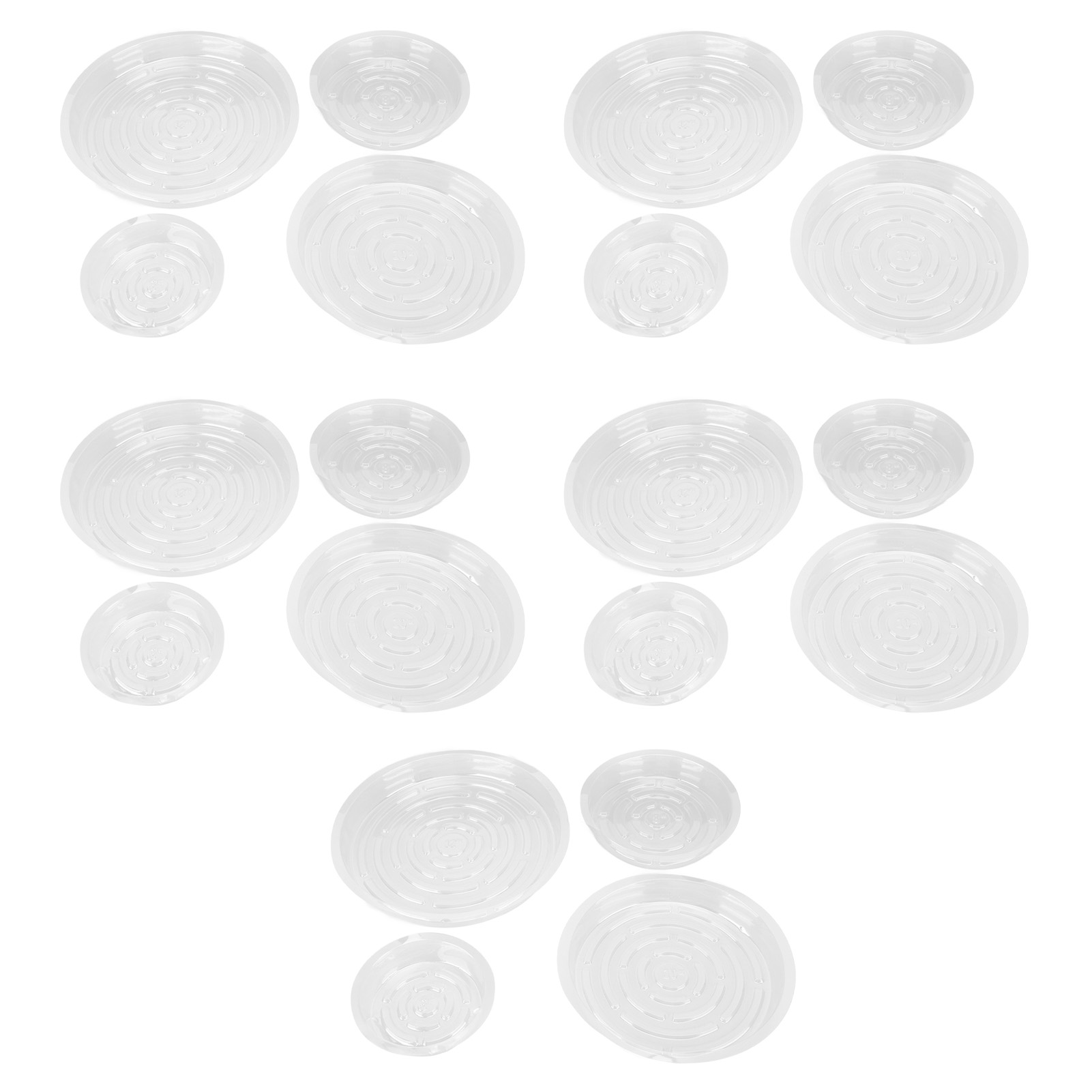 Set Mit 20 Untersetzern (6, 8, 10 Und 12 Zoll) Aus Robustem, Transparentem Kunststoff, Für Blumentöpfe Im Innen- Und Außenbereich.