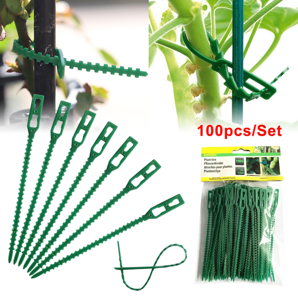 Packung Mit 100 Verstellbaren Und Flexiblen Baum- Und Pflanzenbindern, Ideal Zur Unterstützung Von Rosensträuchern Und Anderen Sträuchern.